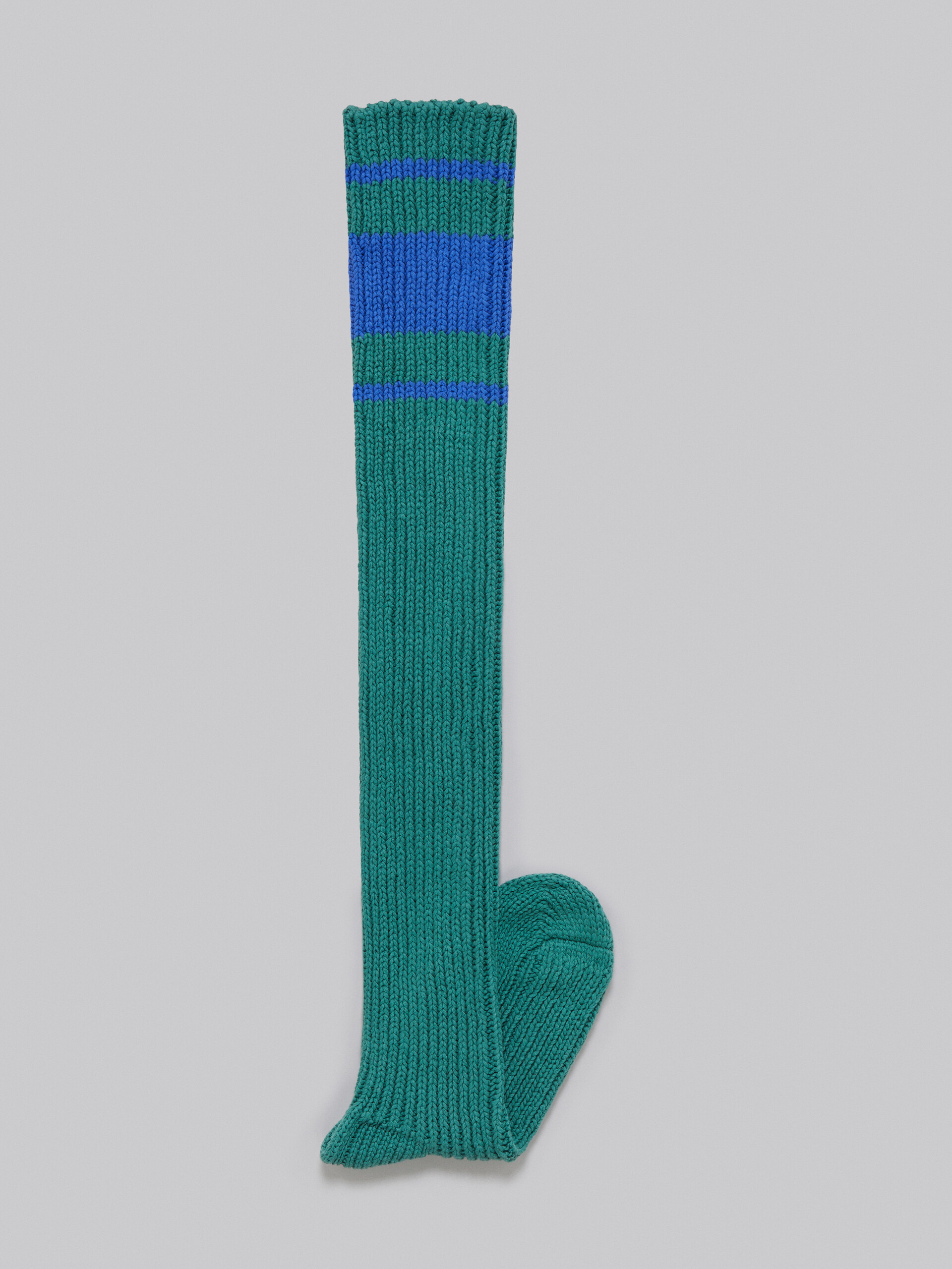 Green cotton knee-length socks - Socks - Image 2
