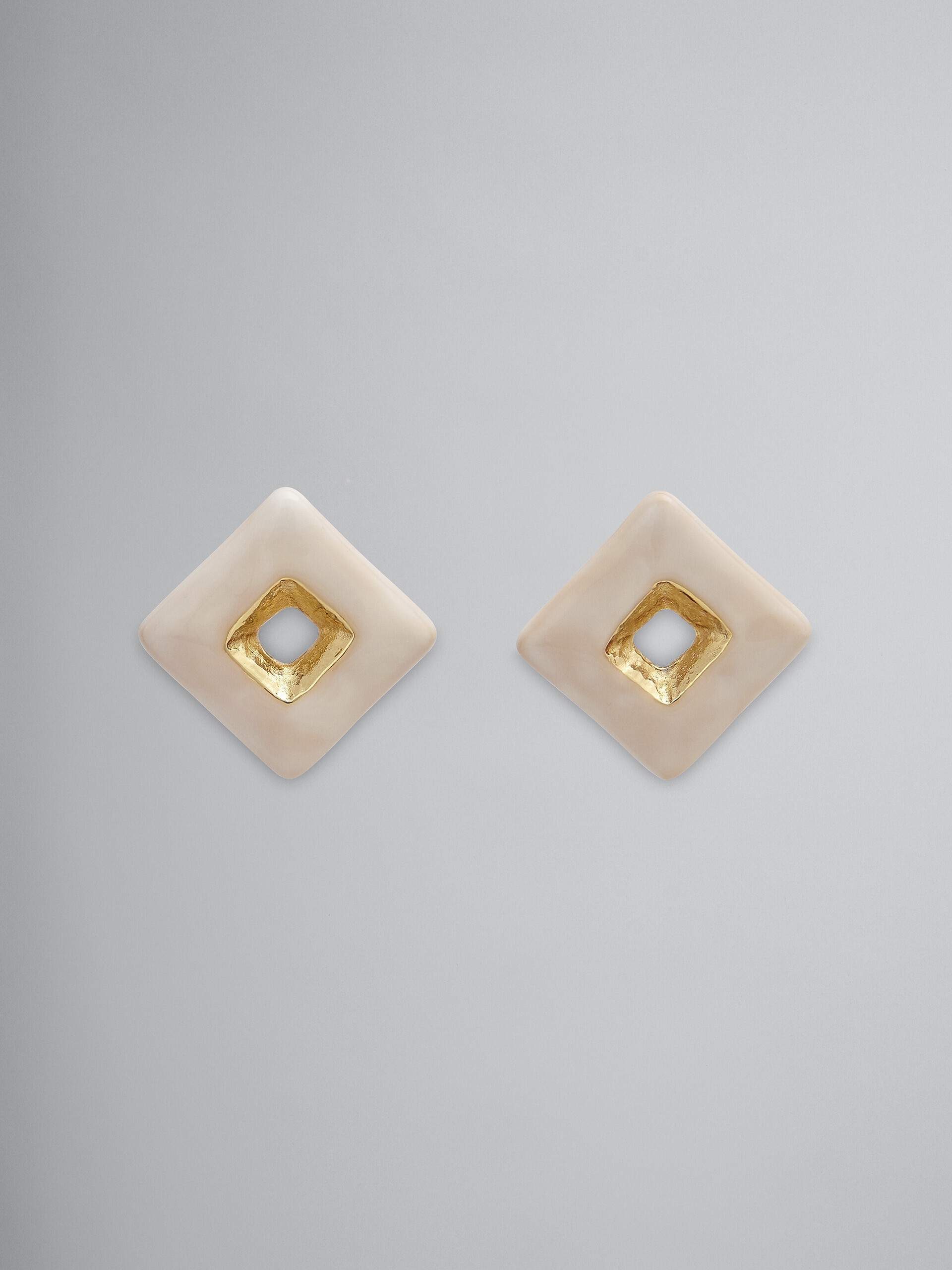 TRAPEZE white earrings - Earrings - Image 1