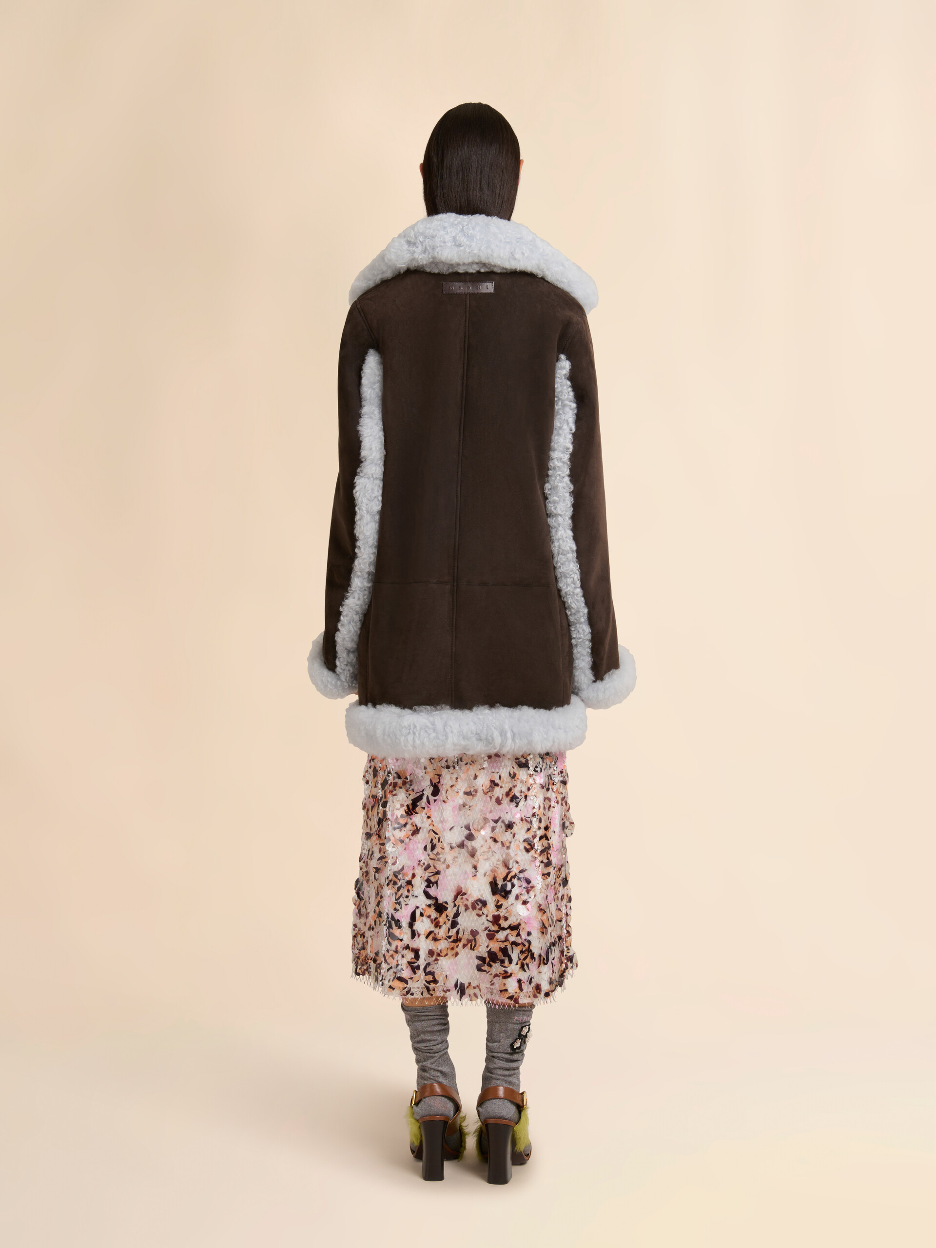 Chaqueta oversize de borreguito marrón - Chaquetas - Image 3