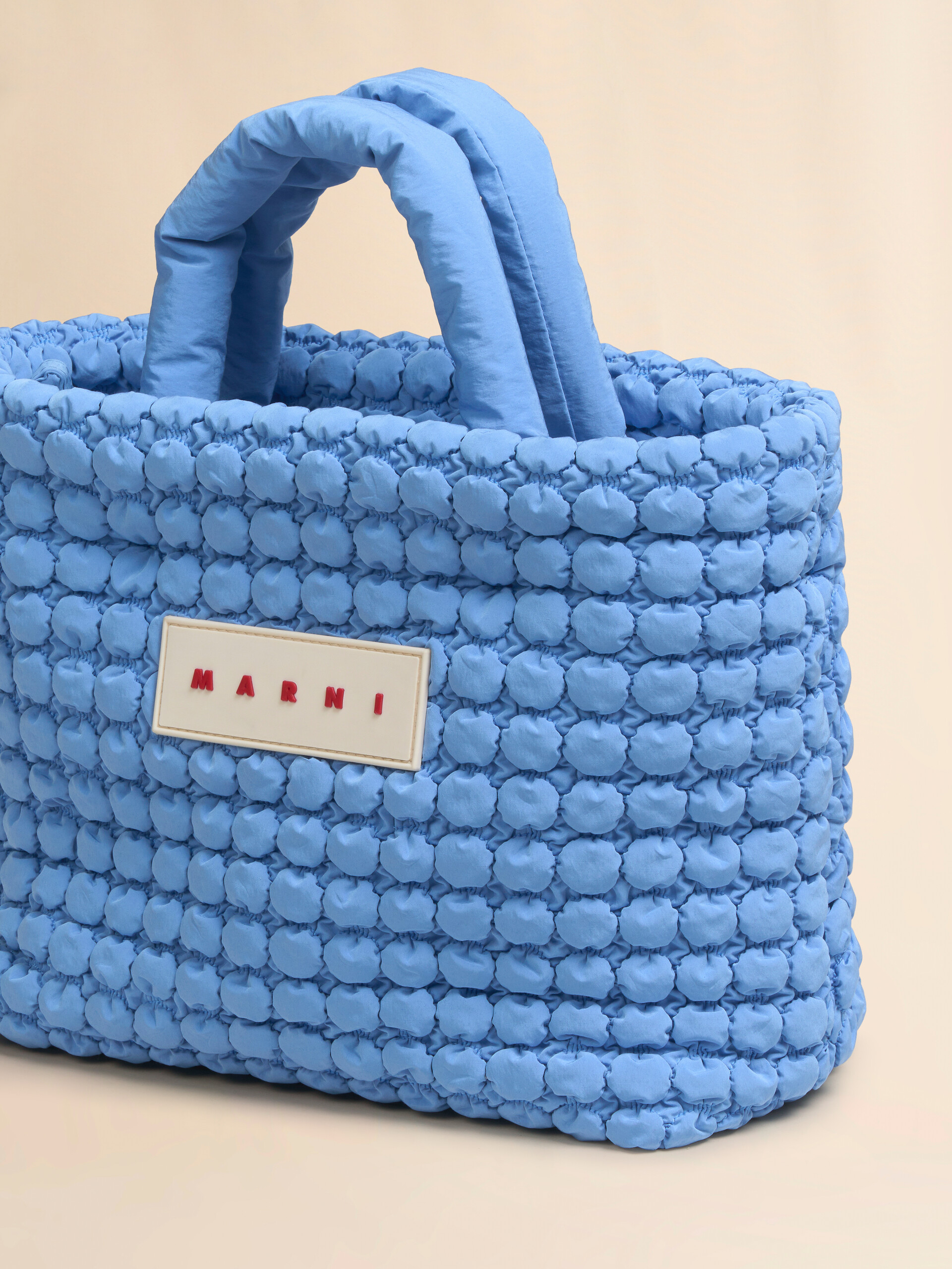 Light blue nylon Puff small tote bag - Handbag - Image 5