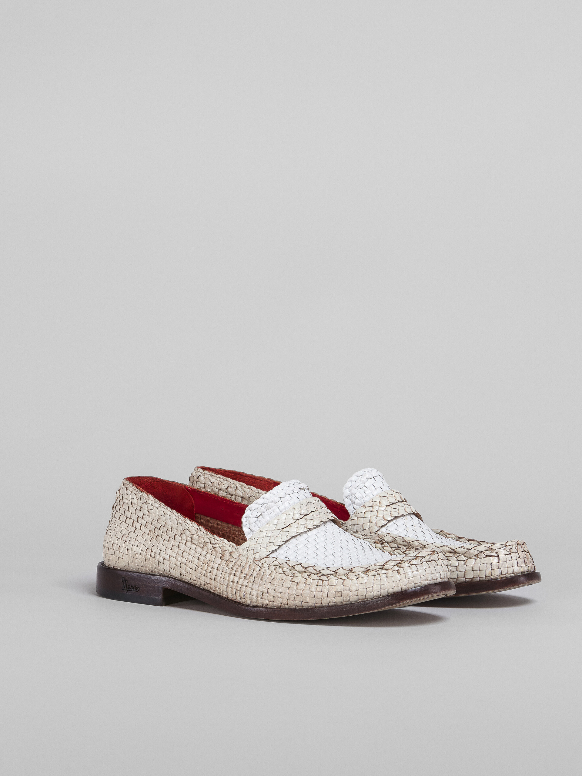 White woven leather moccasin - Mocassin - Image 2