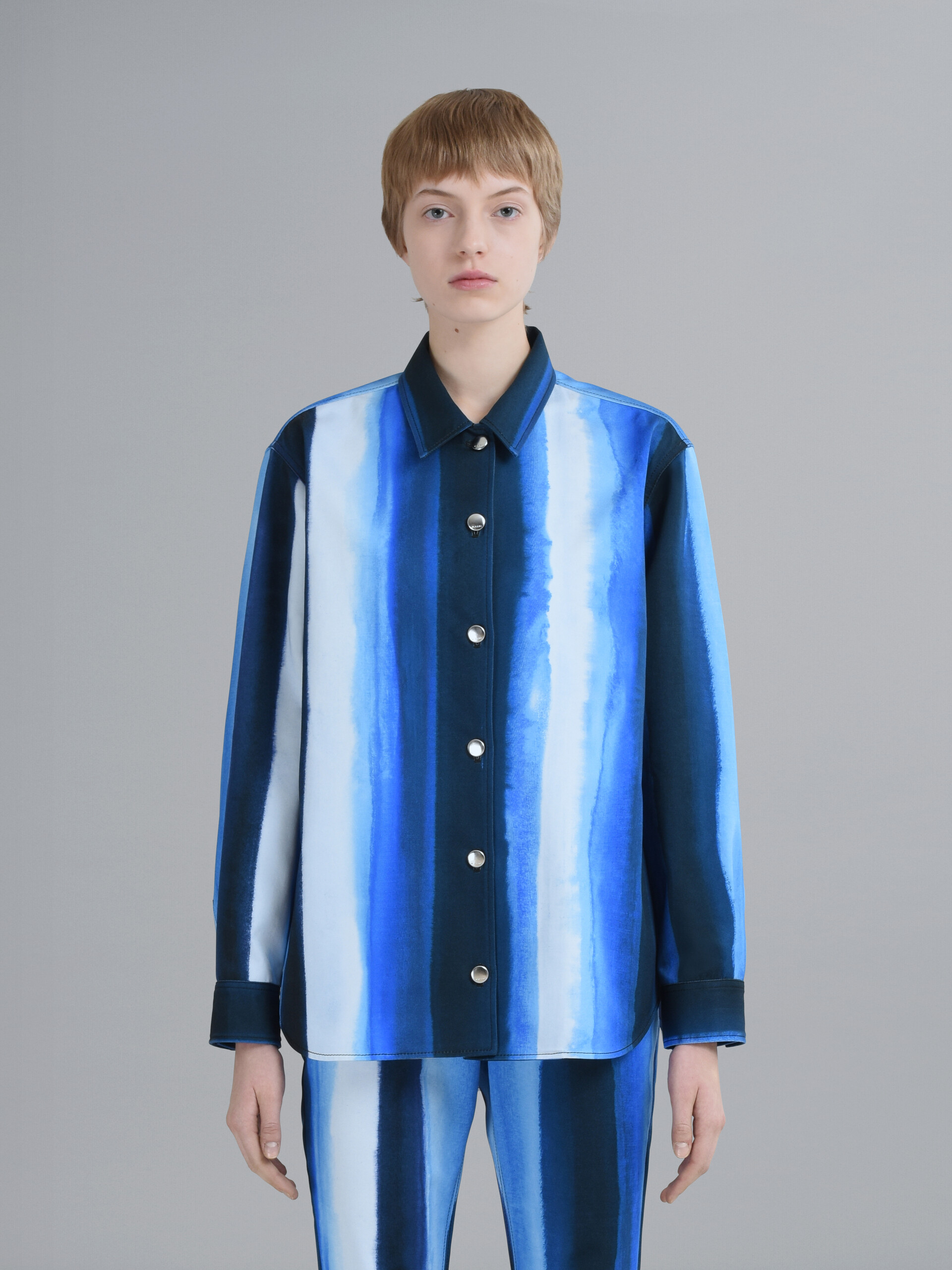 Waterfall Stripe print cotton drill shirt - Shirts - Image 2