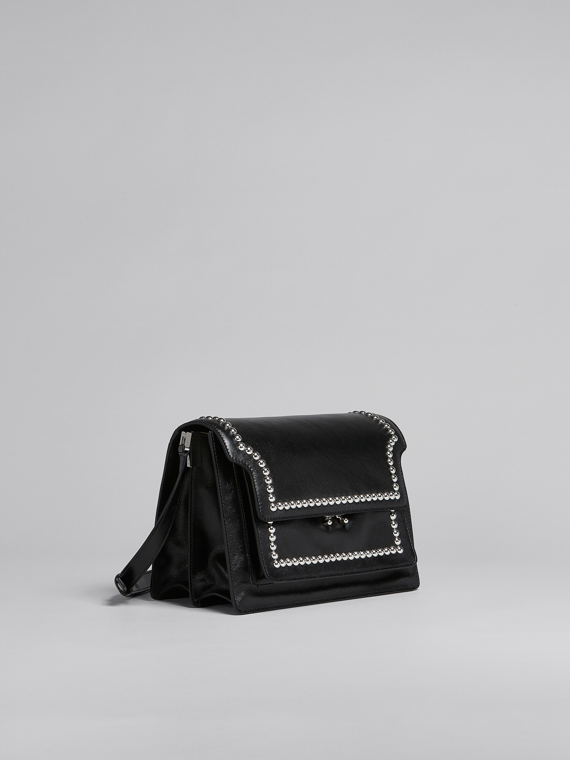 Trunk Soft Large Bag in black leather with studs - Shoulder Bags - Image 6