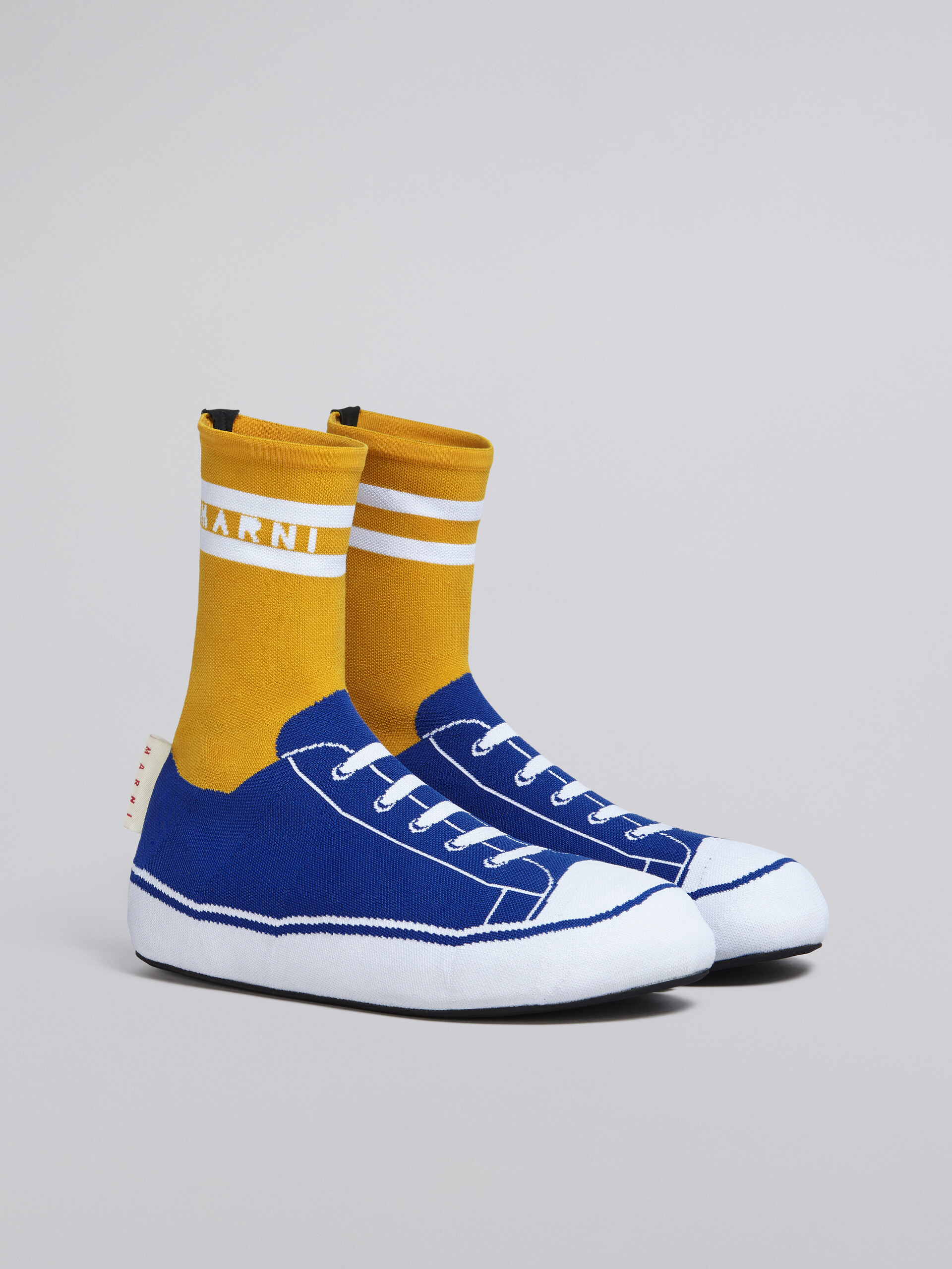 Trompe l'œil jacquard high-top sneaker 