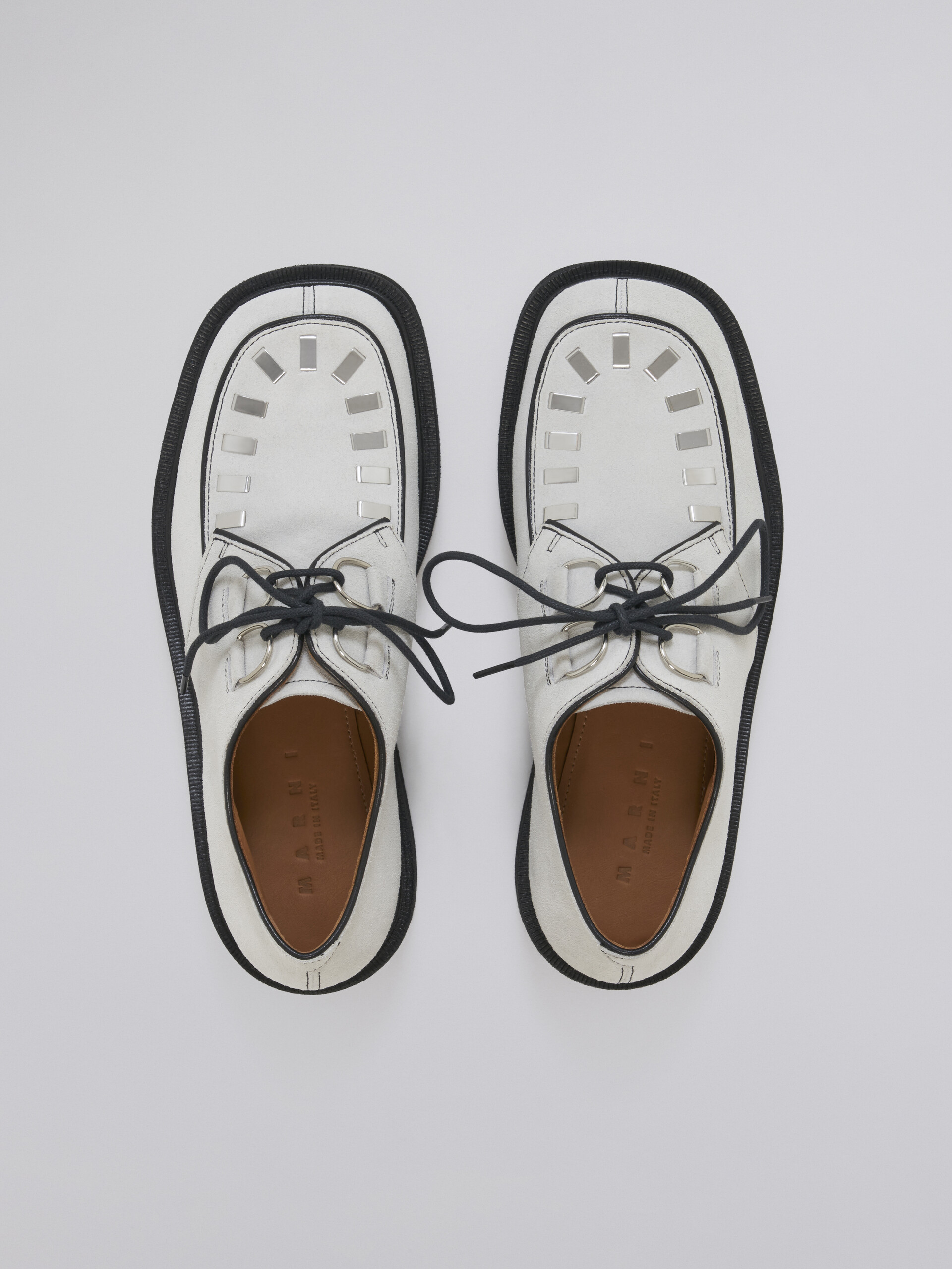 Chaussures à lacets en cuir de veau blanc - Chaussures à Lacets - Image 4
