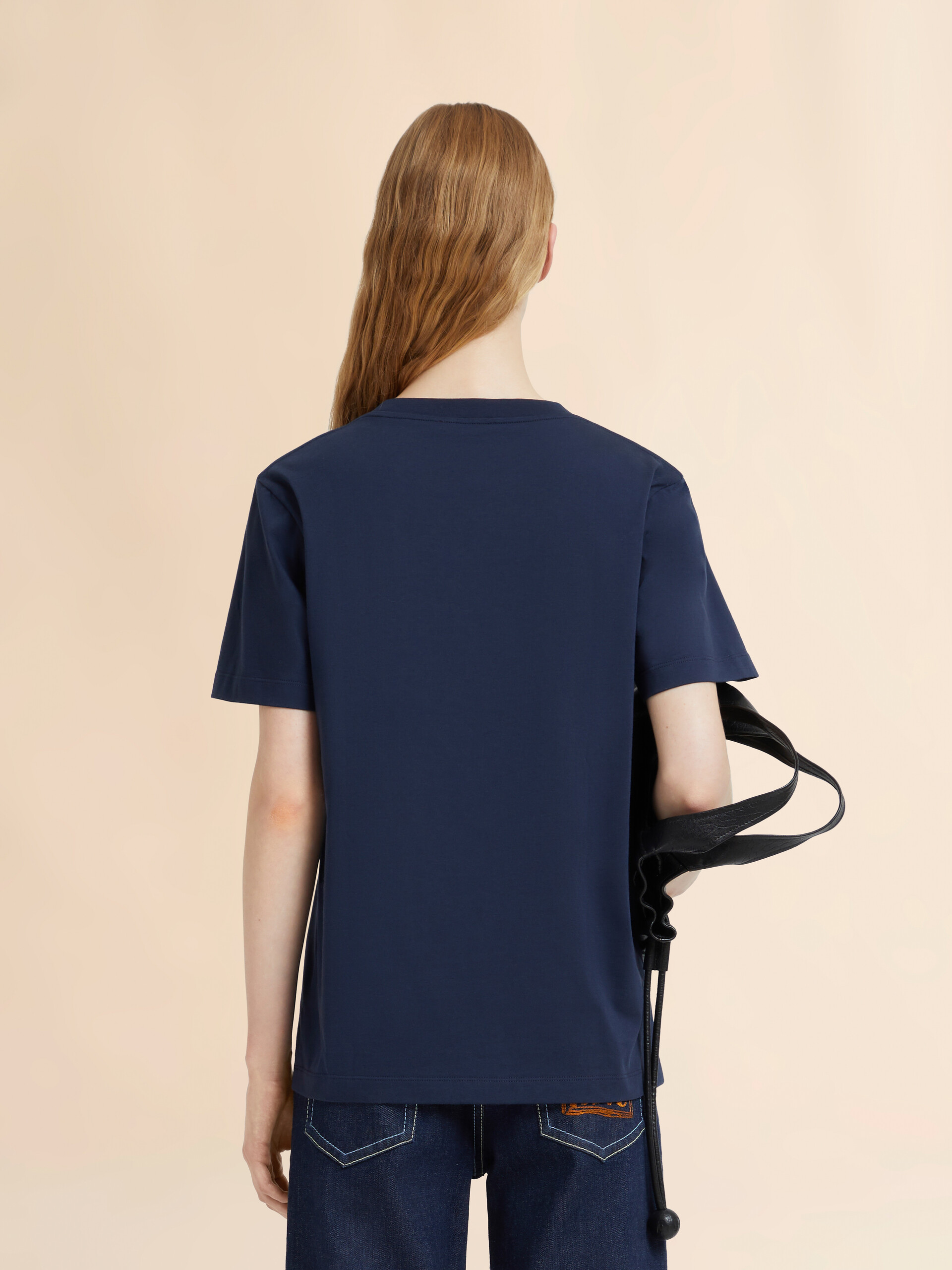 Animal Alphabetロゴ ディープブルー コットンTシャツ - Tシャツ - Image 3