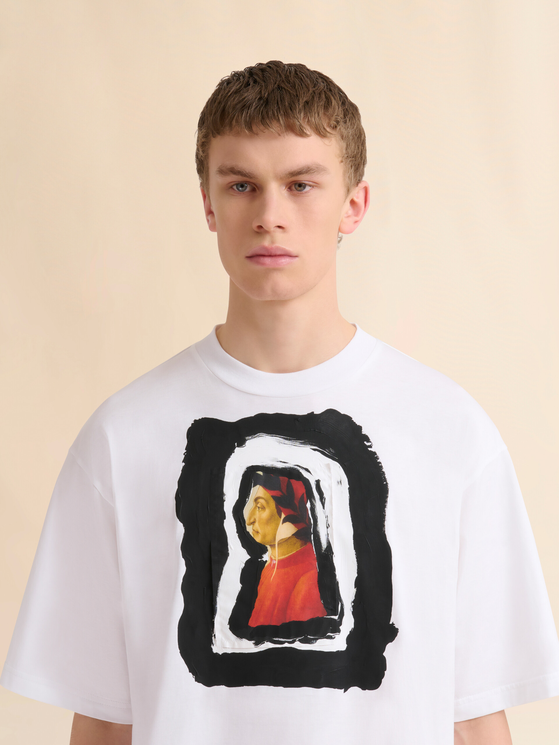 Weißes T-Shirt aus Baumwolle mit Dante-Print - Hemden - Image 4