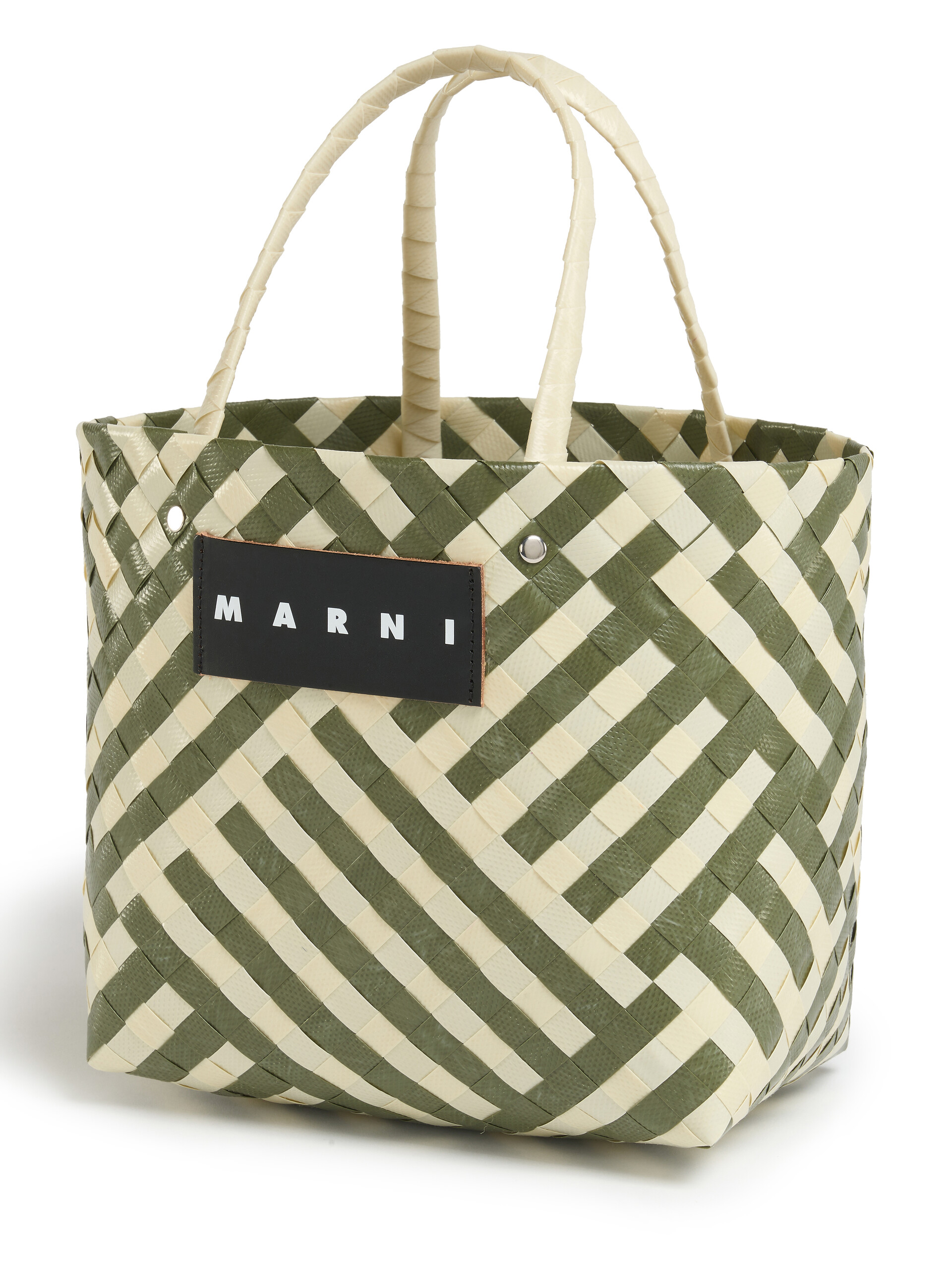 ブルー&レッド MARNI MARKET CHECK BASKET MINI BAG - ショッピングバッグ - Image 4