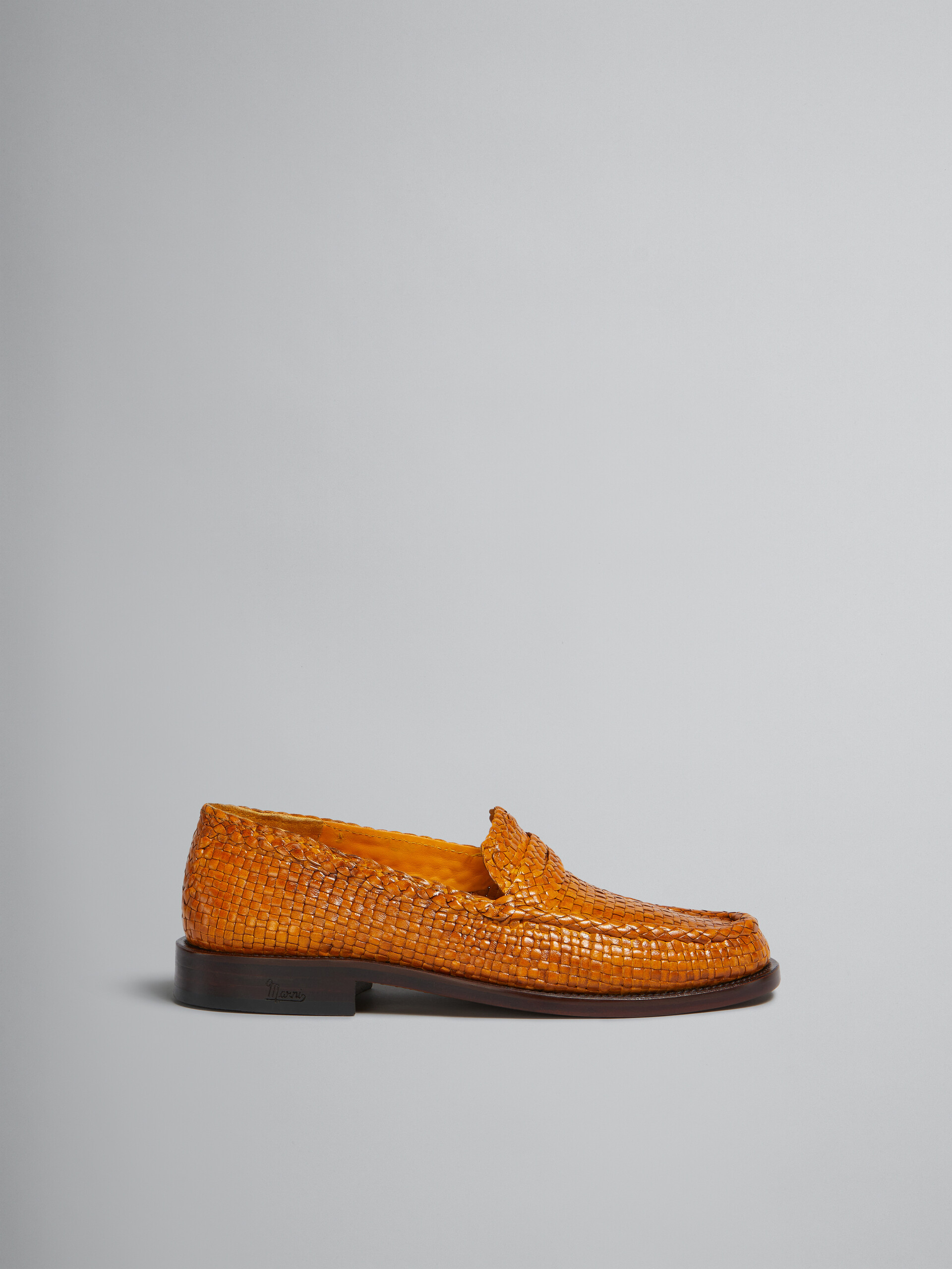 Orange woven leather Bambi loafer - Mocassin - Image 1