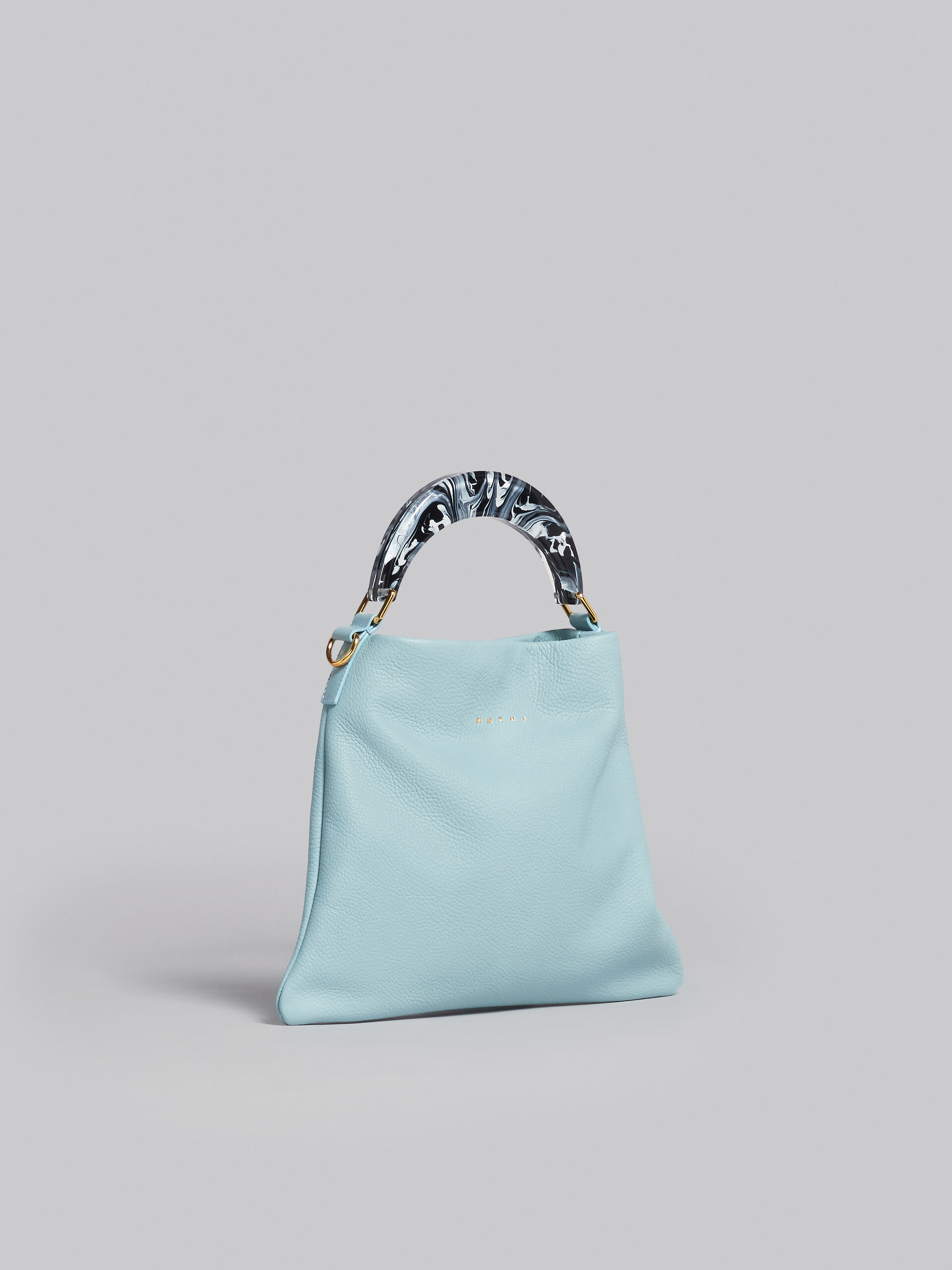Venice Small Bag in light blue leather - Shoulder Bags - Image 6