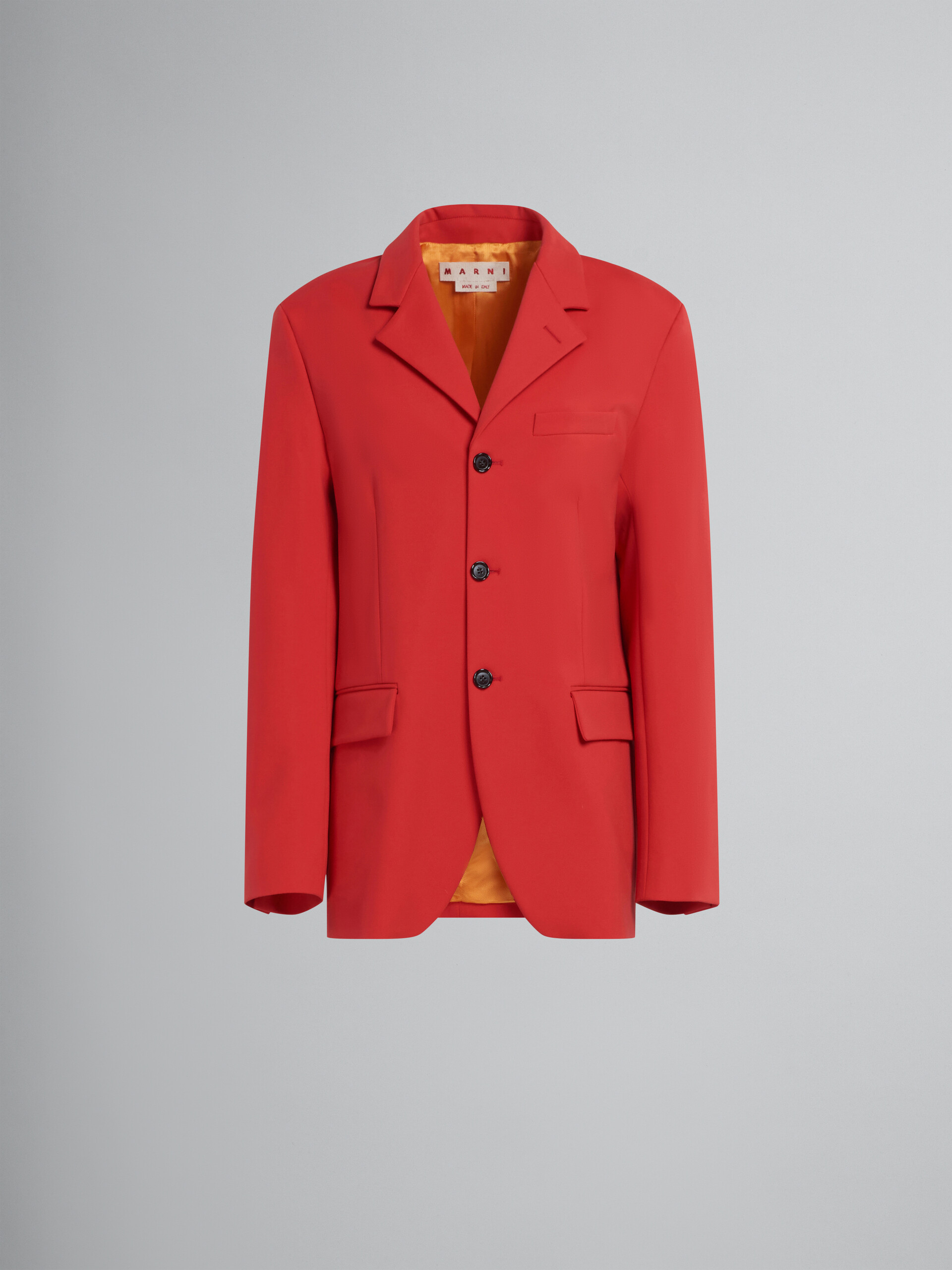 Red single-breasted jersey blazer - Jackets - Image 1
