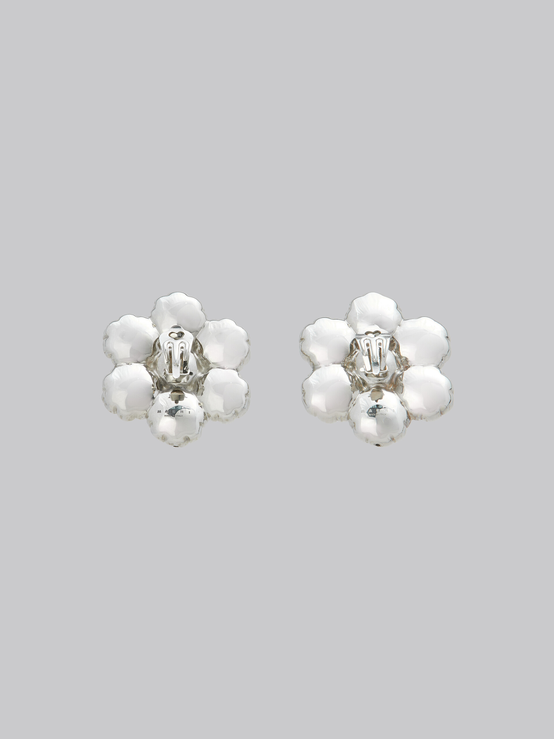 Puffy flower metal earrings - Earrings - Image 3