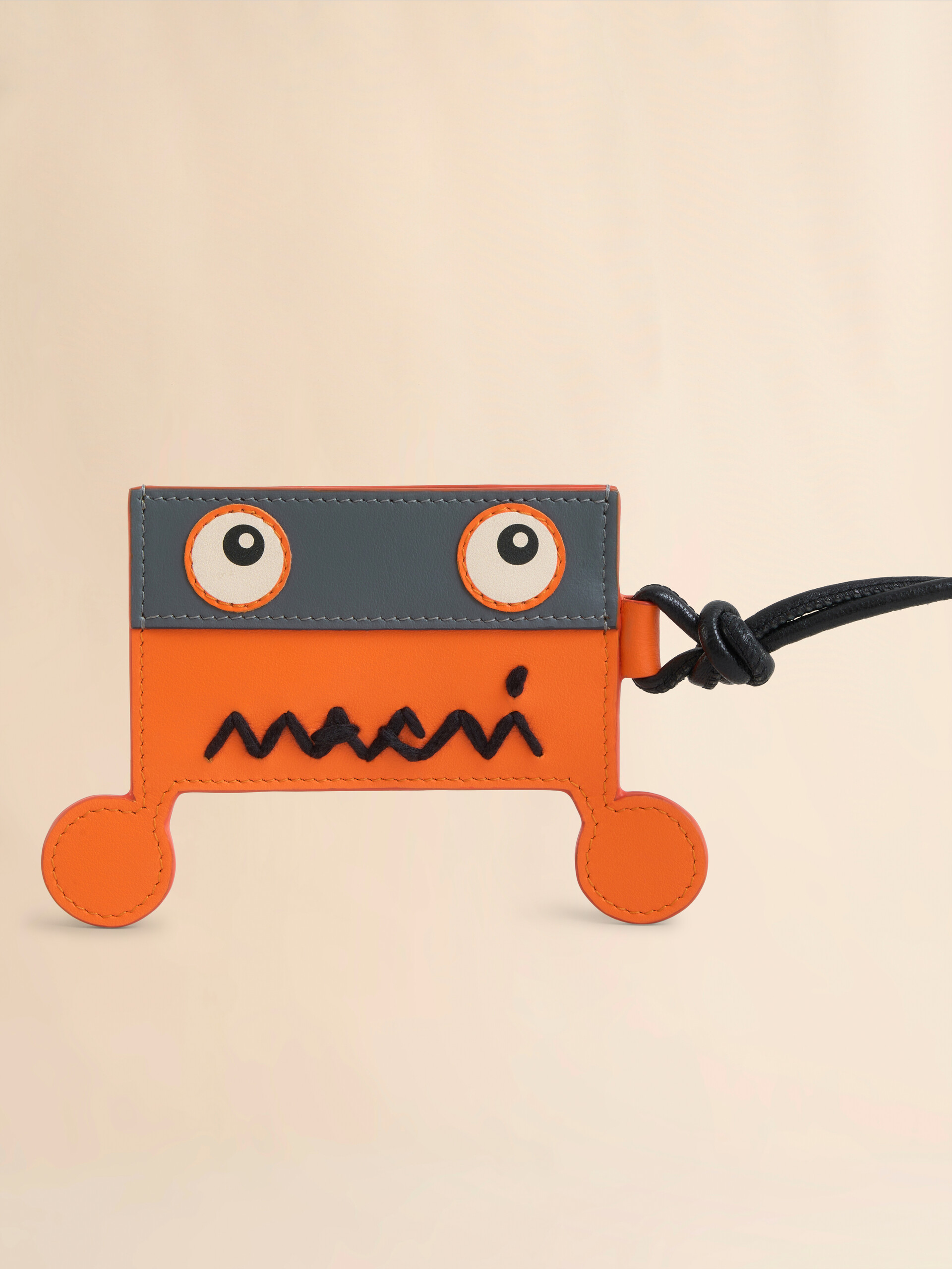 Orange leather charm with Marni Symbol logo - Wallets - Image 3