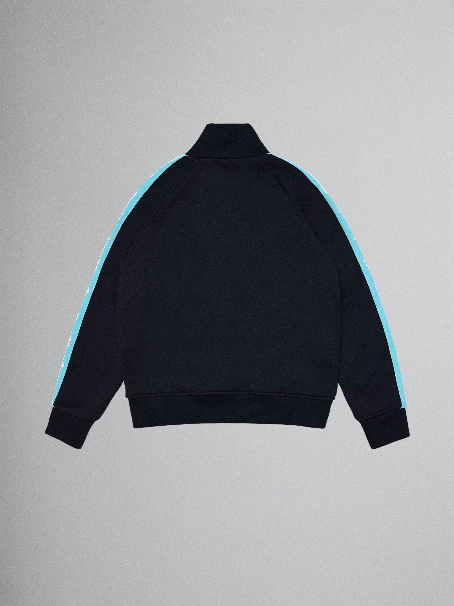 블루 컬러의 테크니컬 코튼 풀 지퍼 스웨트 셔츠 - Sweaters - Image 2