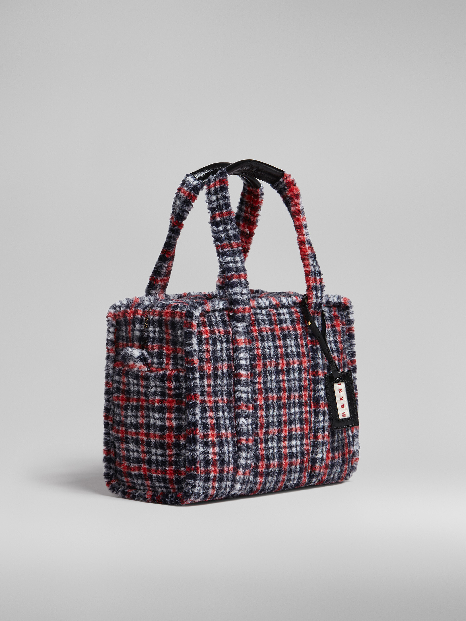 Small travel bag in check fabric - Shopping Bags - Image 6
