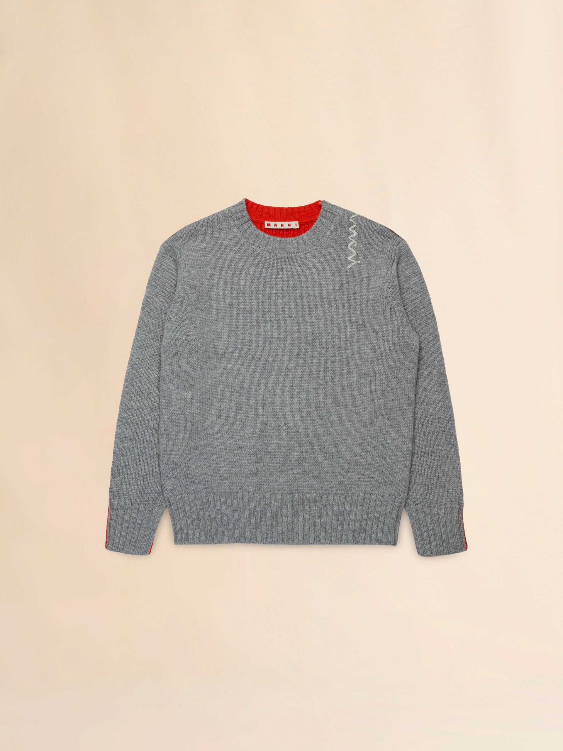 Grey half-and-half wool-nylon jumper - Knitwear - Image 1