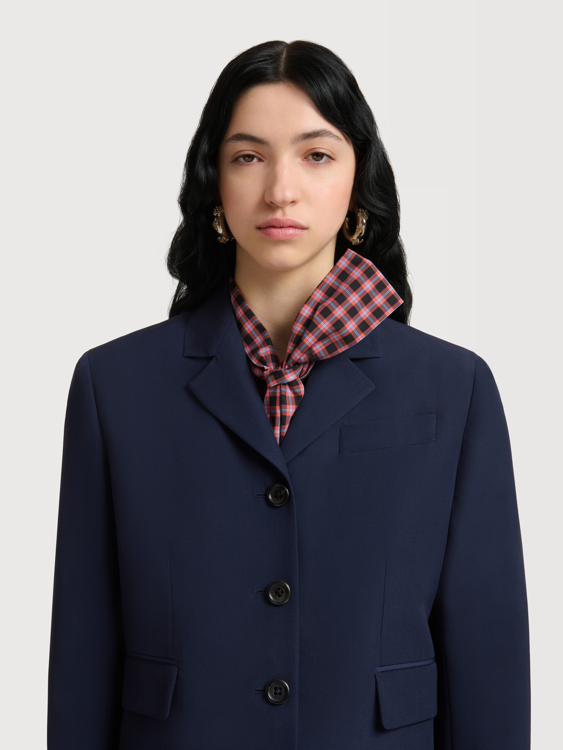 Deep blue techno wool jacket - Jackets - Image 4