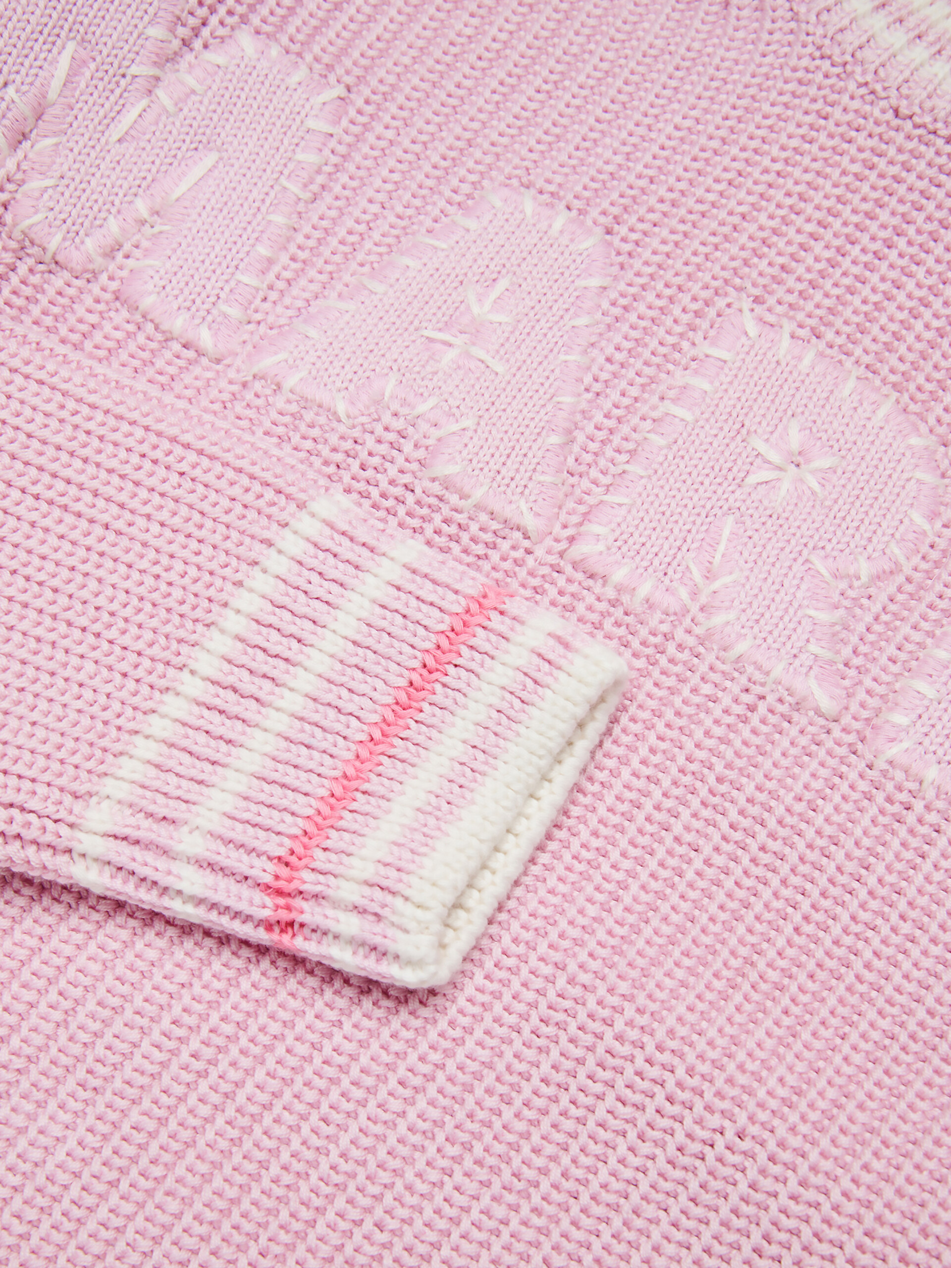 Pink cotton pullover with logo - Knitwear - Image 4