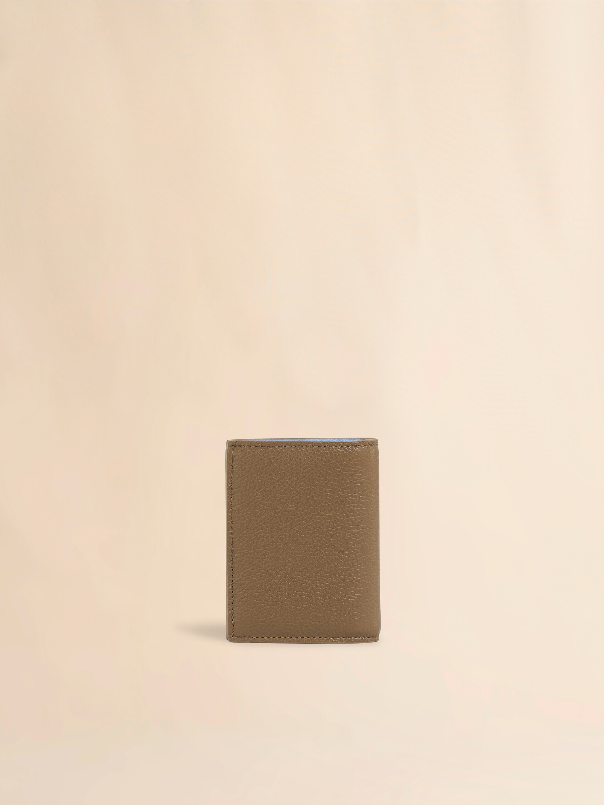 Brown leather bifold wallet with Marni Mending embroidery - Wallets - Image 3