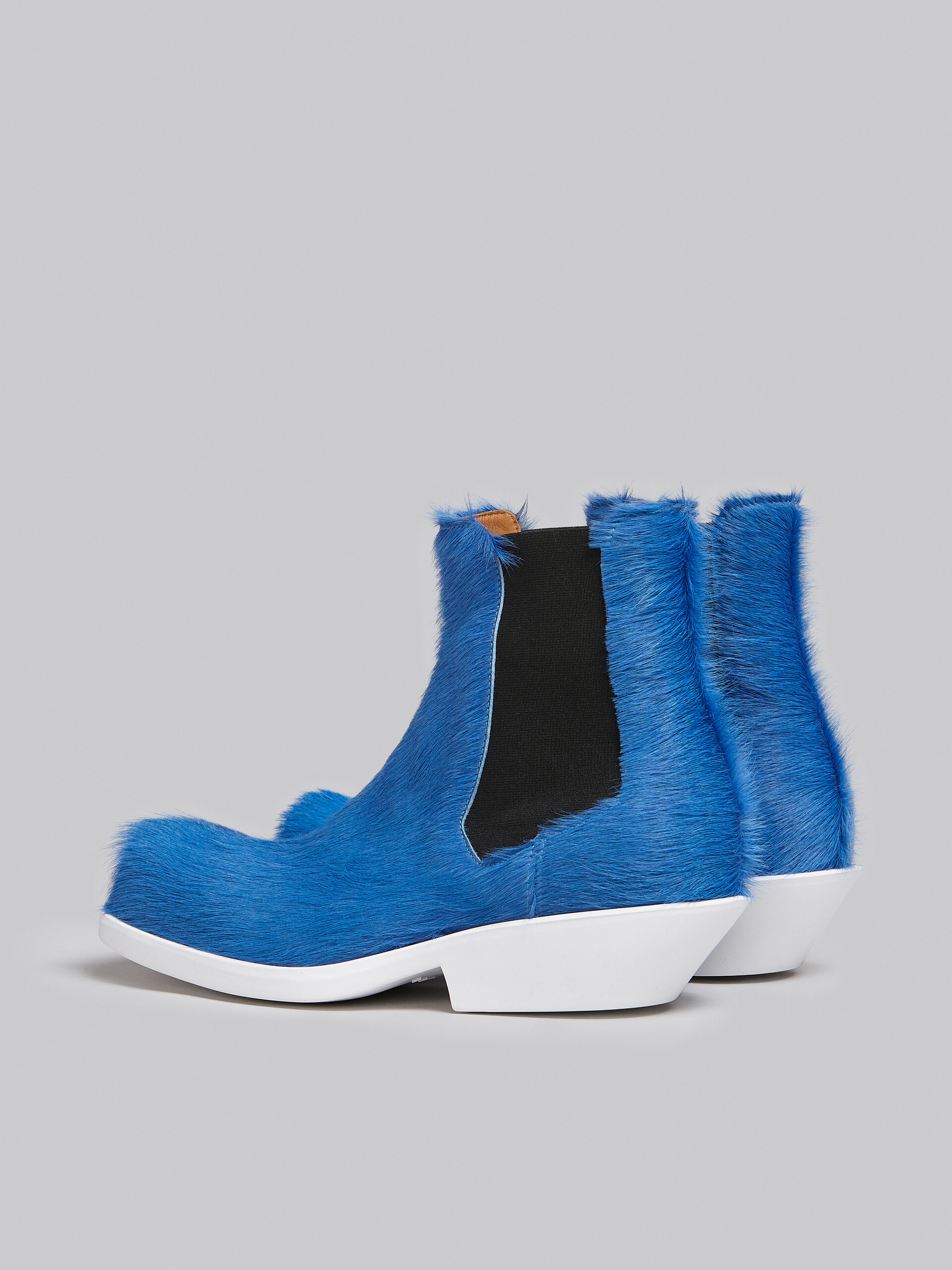 Blue long hair calfskin Chelsea boot - Boots - Image 3