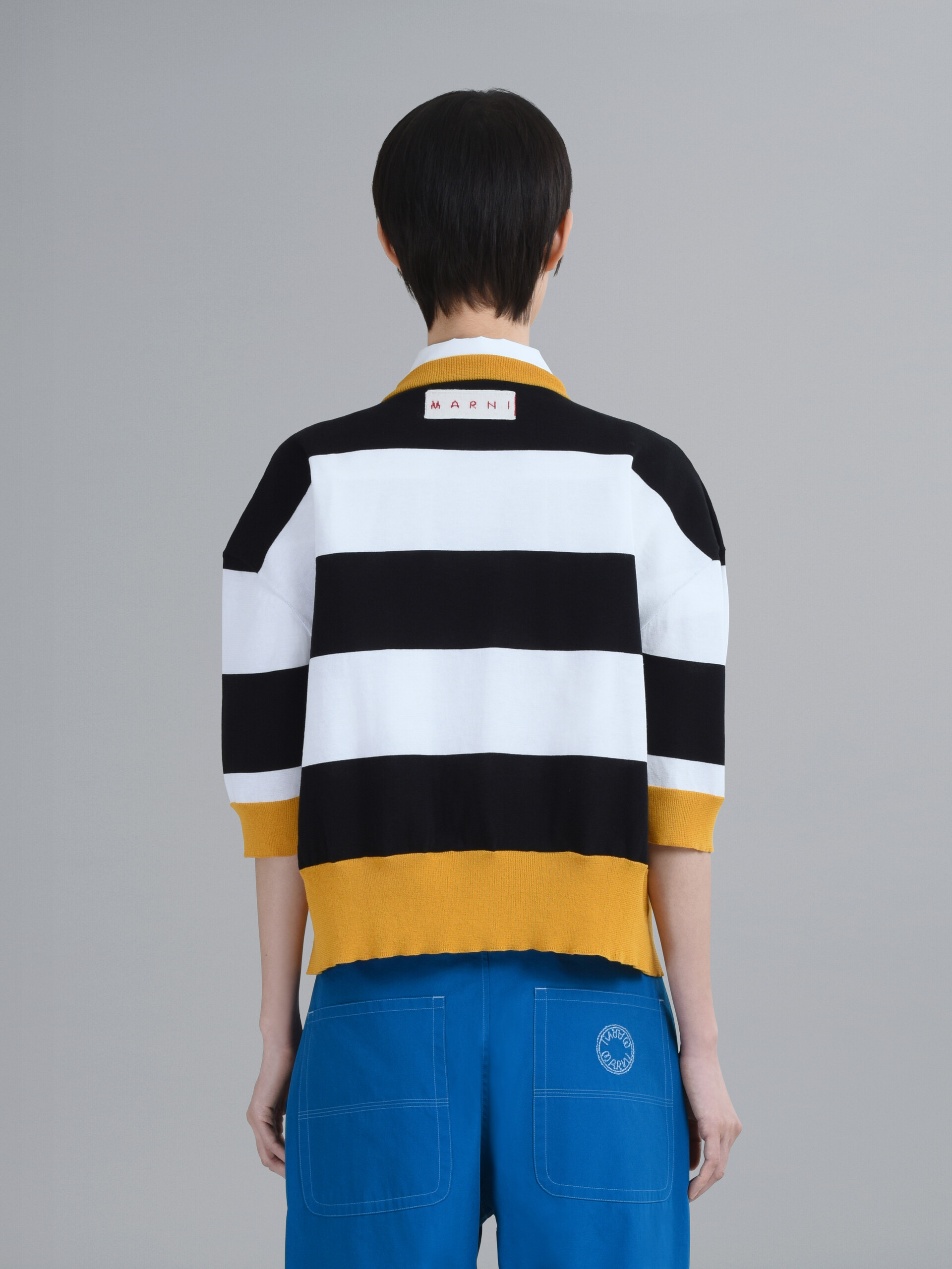 Striped cotton crewneck sweater - Pullovers - Image 3