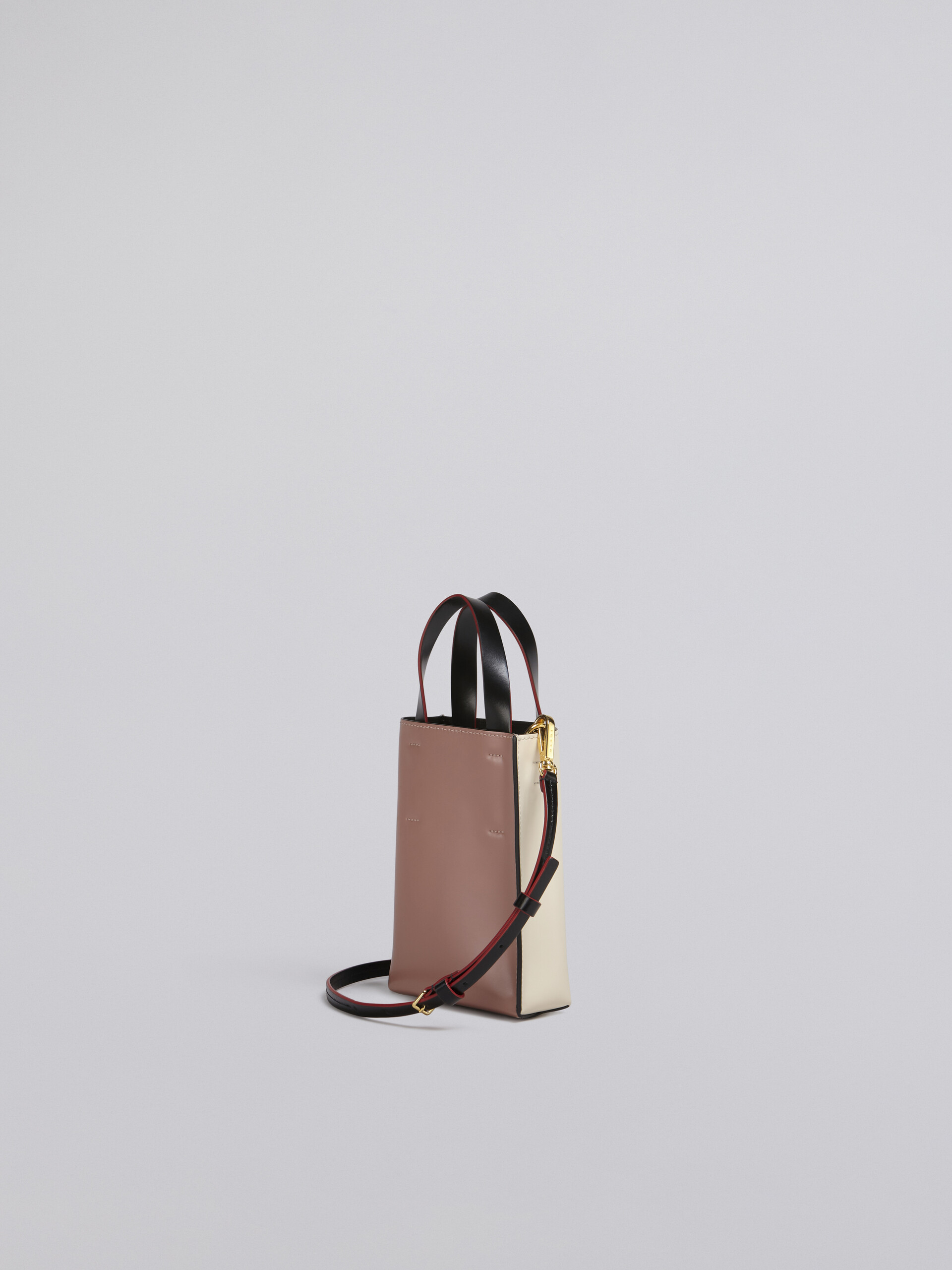 MUSEO nano bag in beige and pink shiny leather - Shopping Bags - Image 2