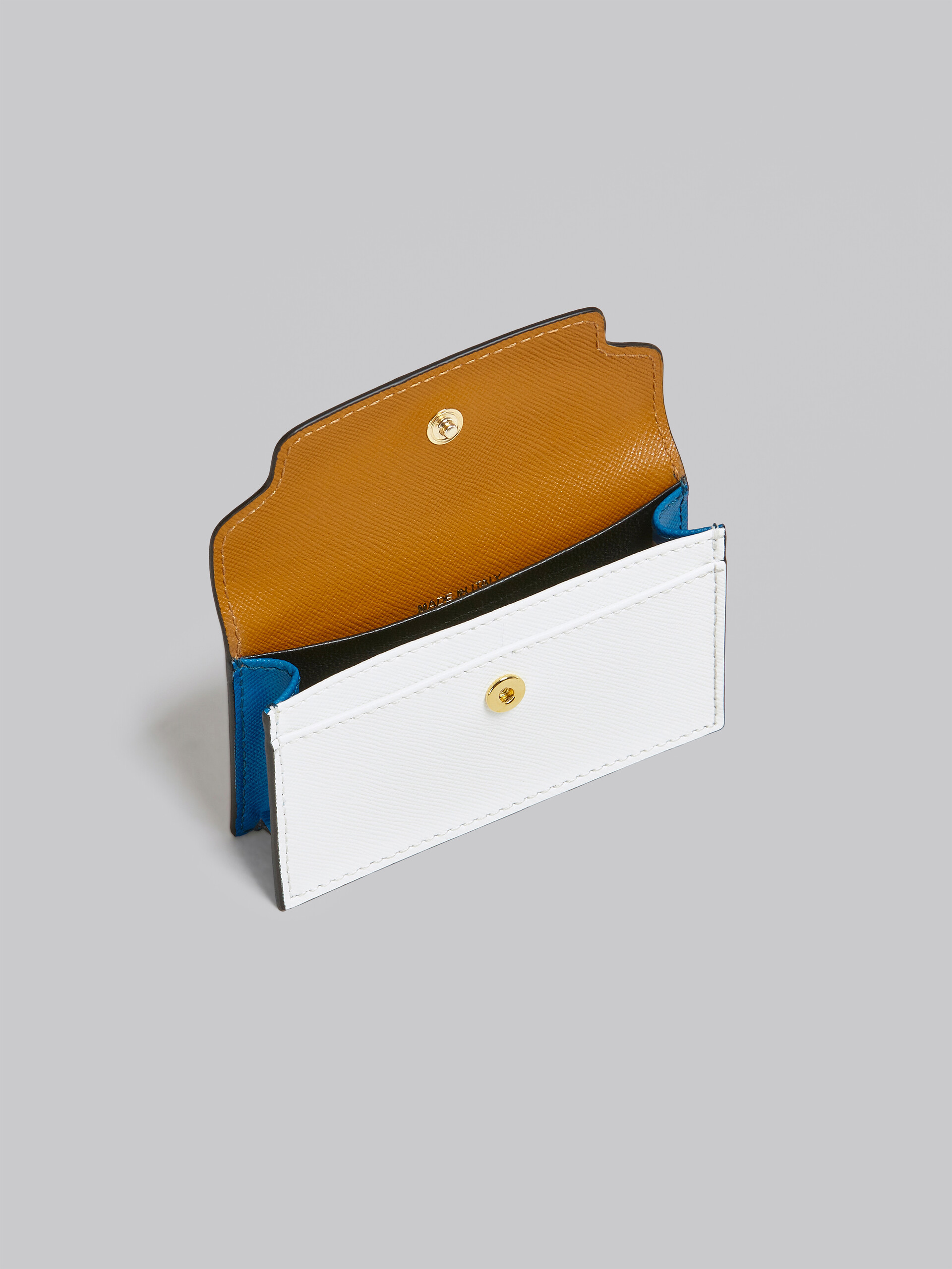 Visitenkartenetui aus Saffianleder in Braun, Weiß und Blau - Brieftaschen - Image 2
