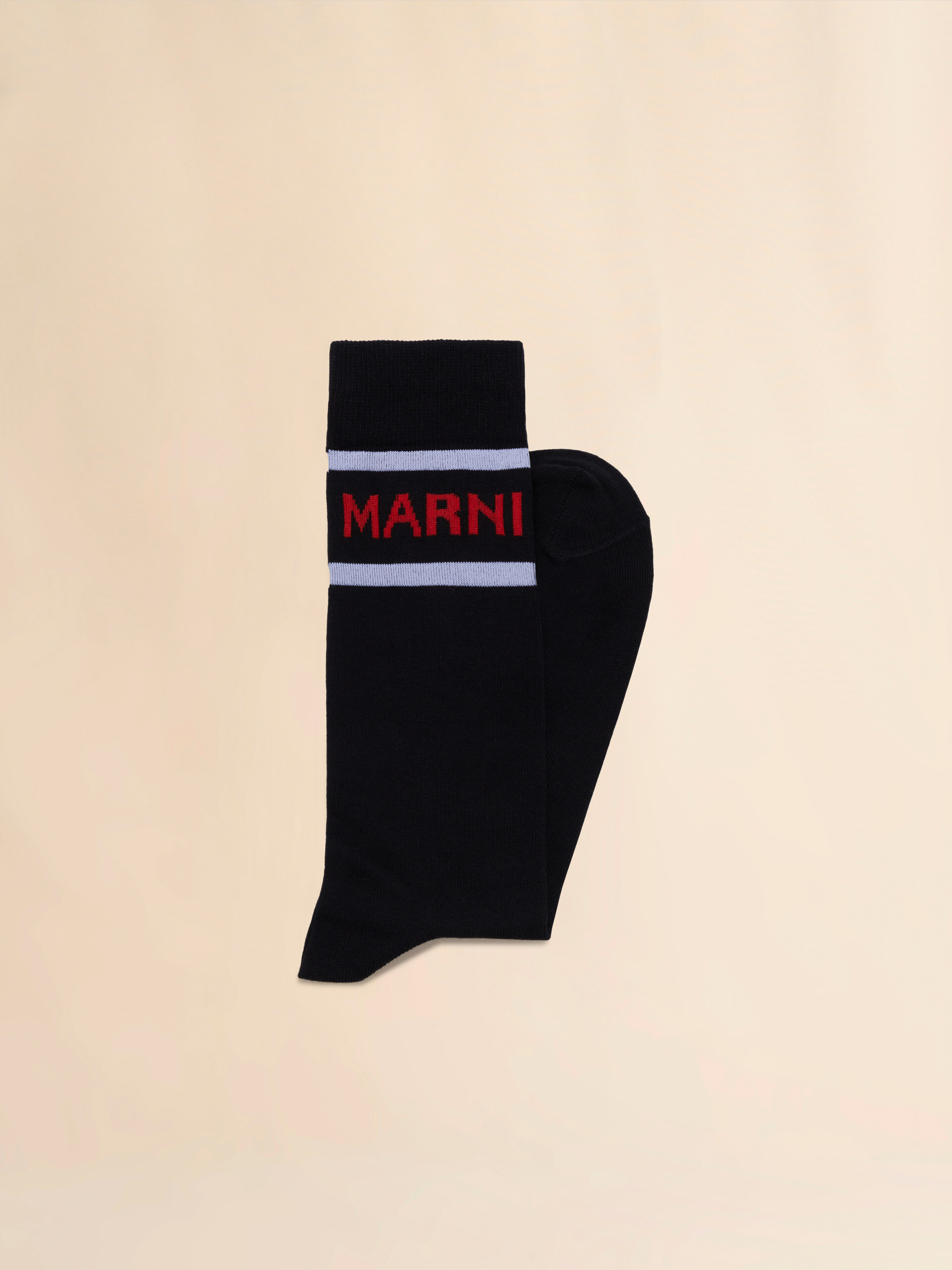 Black cotton socks with logo - Socks - Image 2