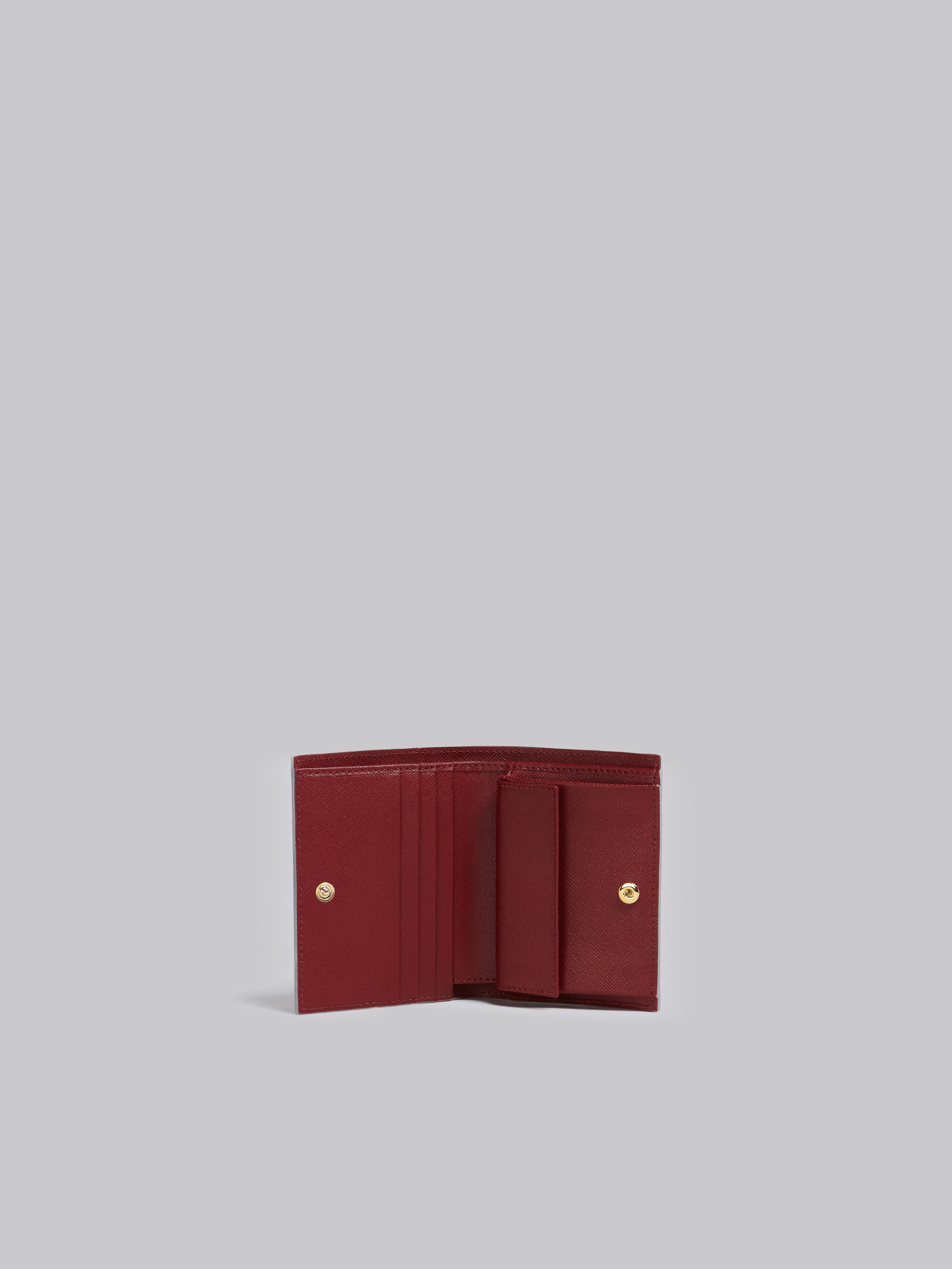 Portafoglio bi-fold in saffiano bianco rosa e rosso - Portafogli - Image 2