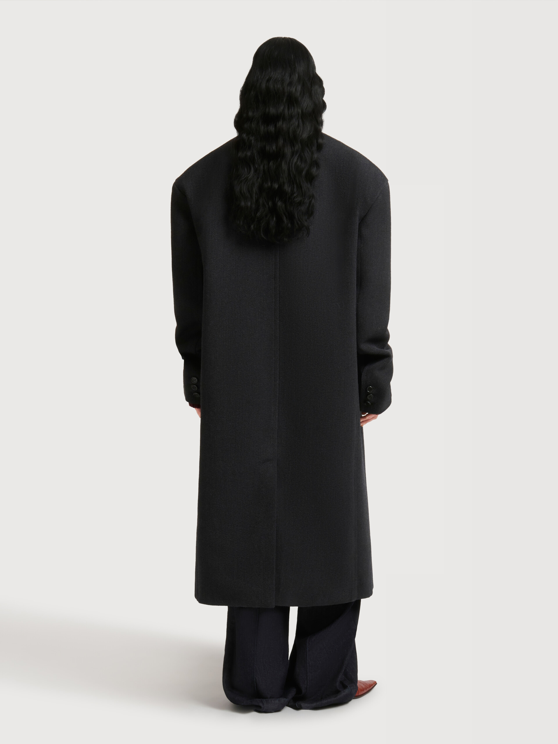 Deep grey tweed oversized coat - Coats - Image 4