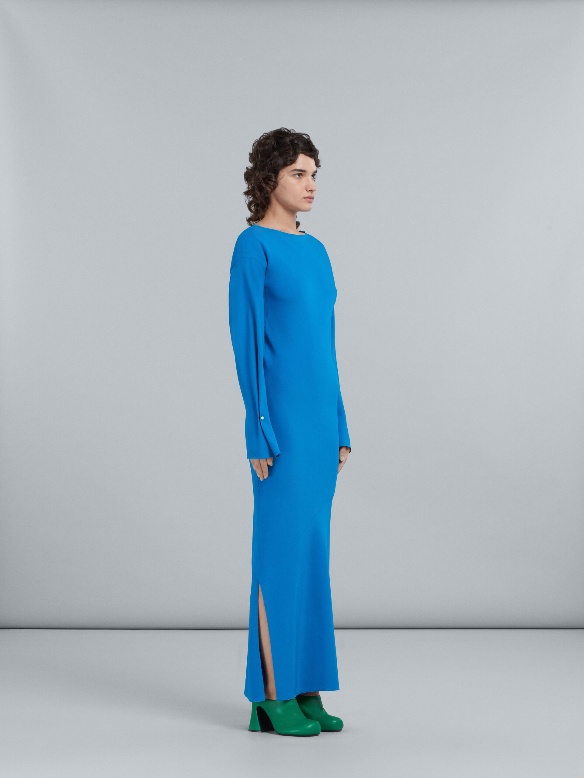 Blue stretch cady long dress - Dresses - Image 6