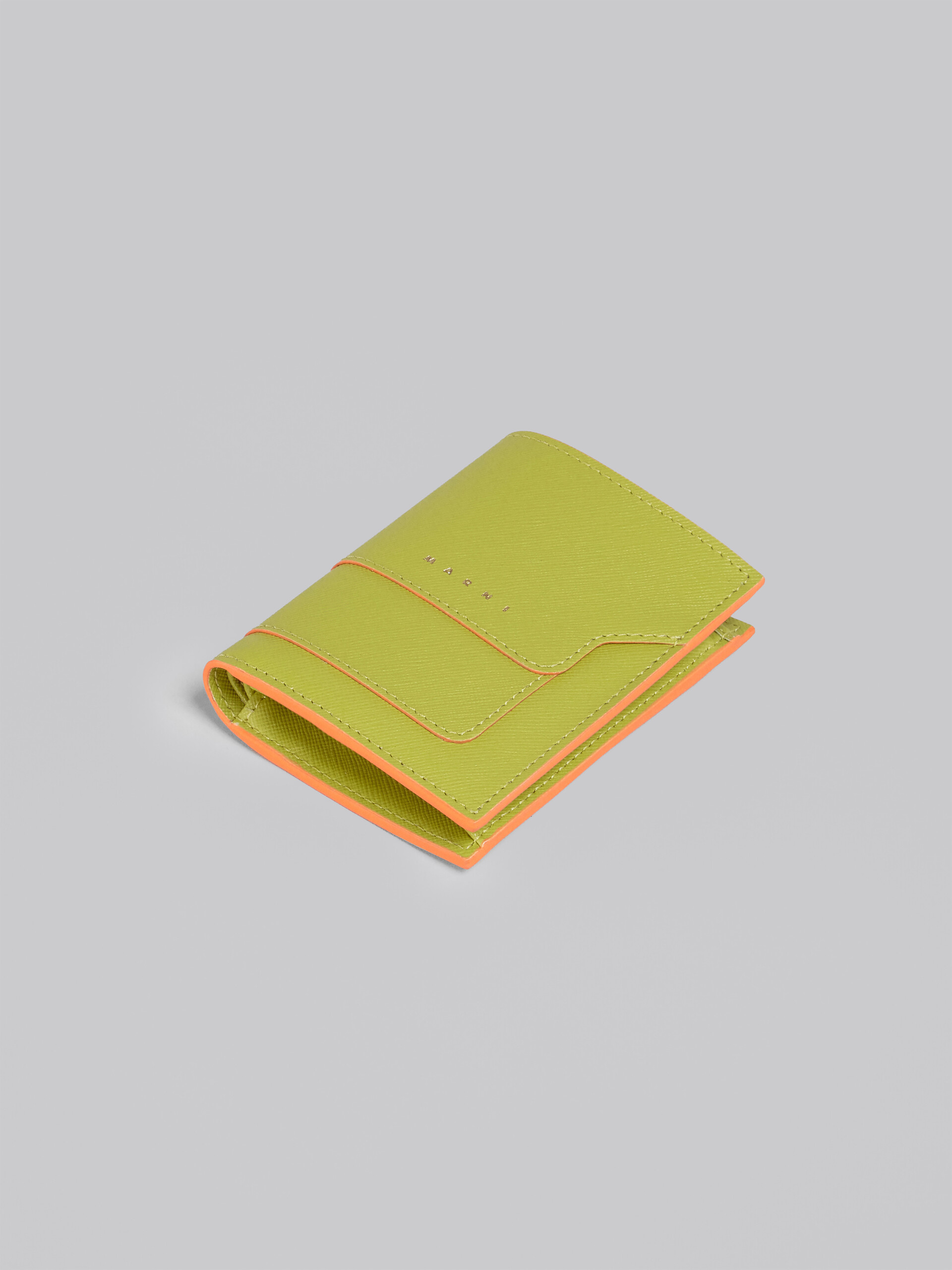 Green saffiano leather bi-fold  wallet - Wallets - Image 5