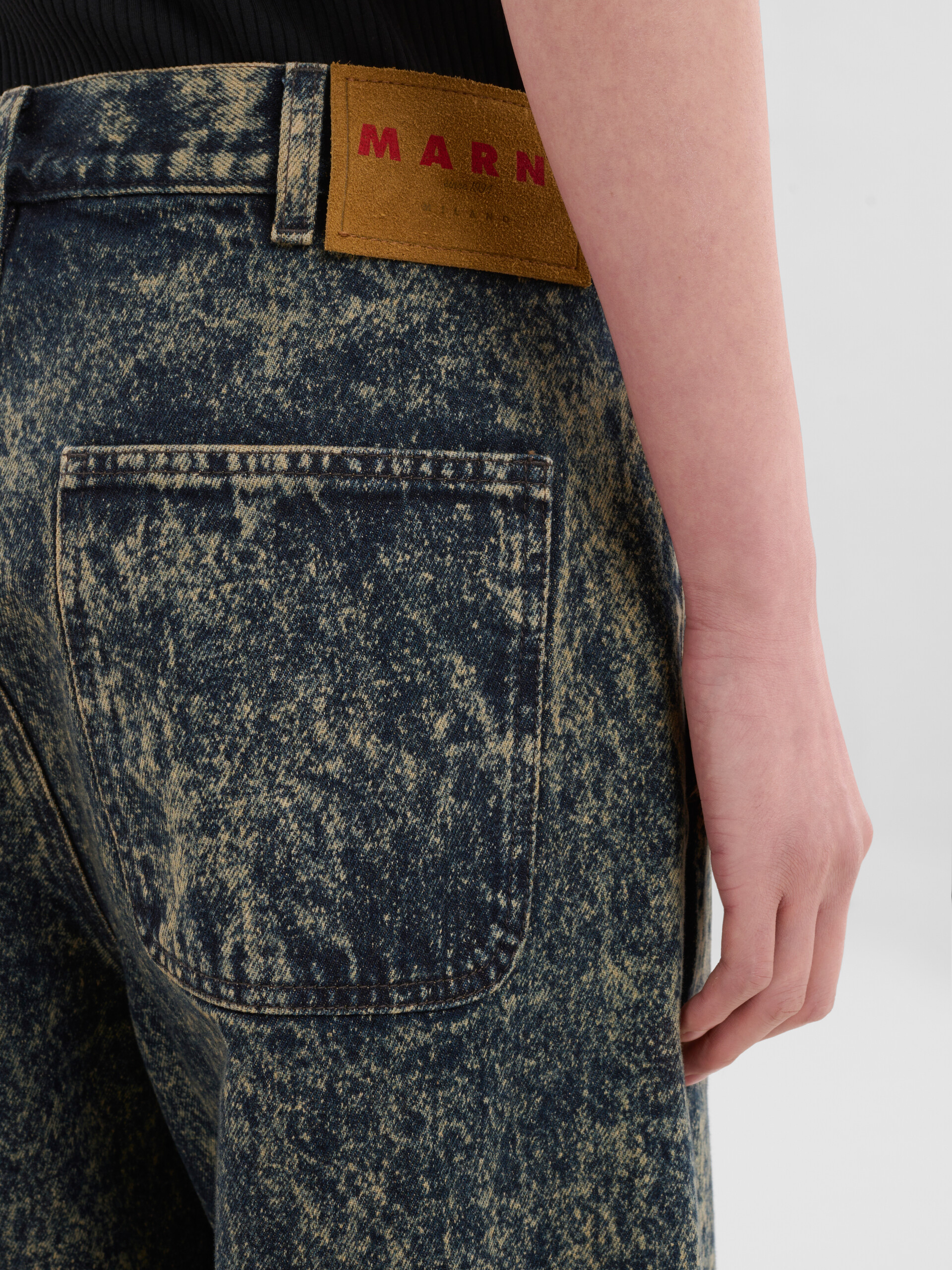 Blue marble denim straight-leg jeans | Marni