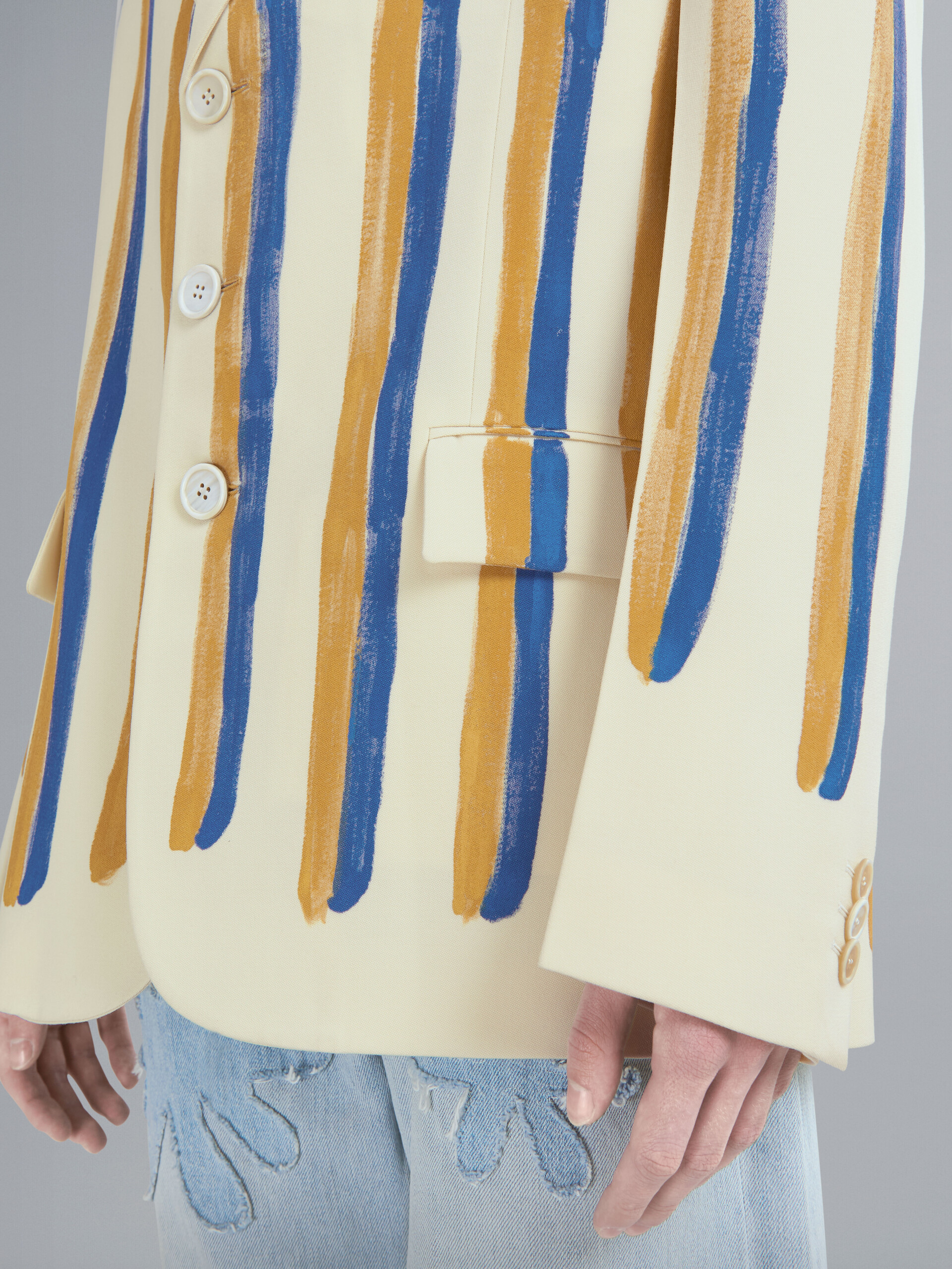 Watercolour Stripe grain wool blazer - Jackets - Image 5