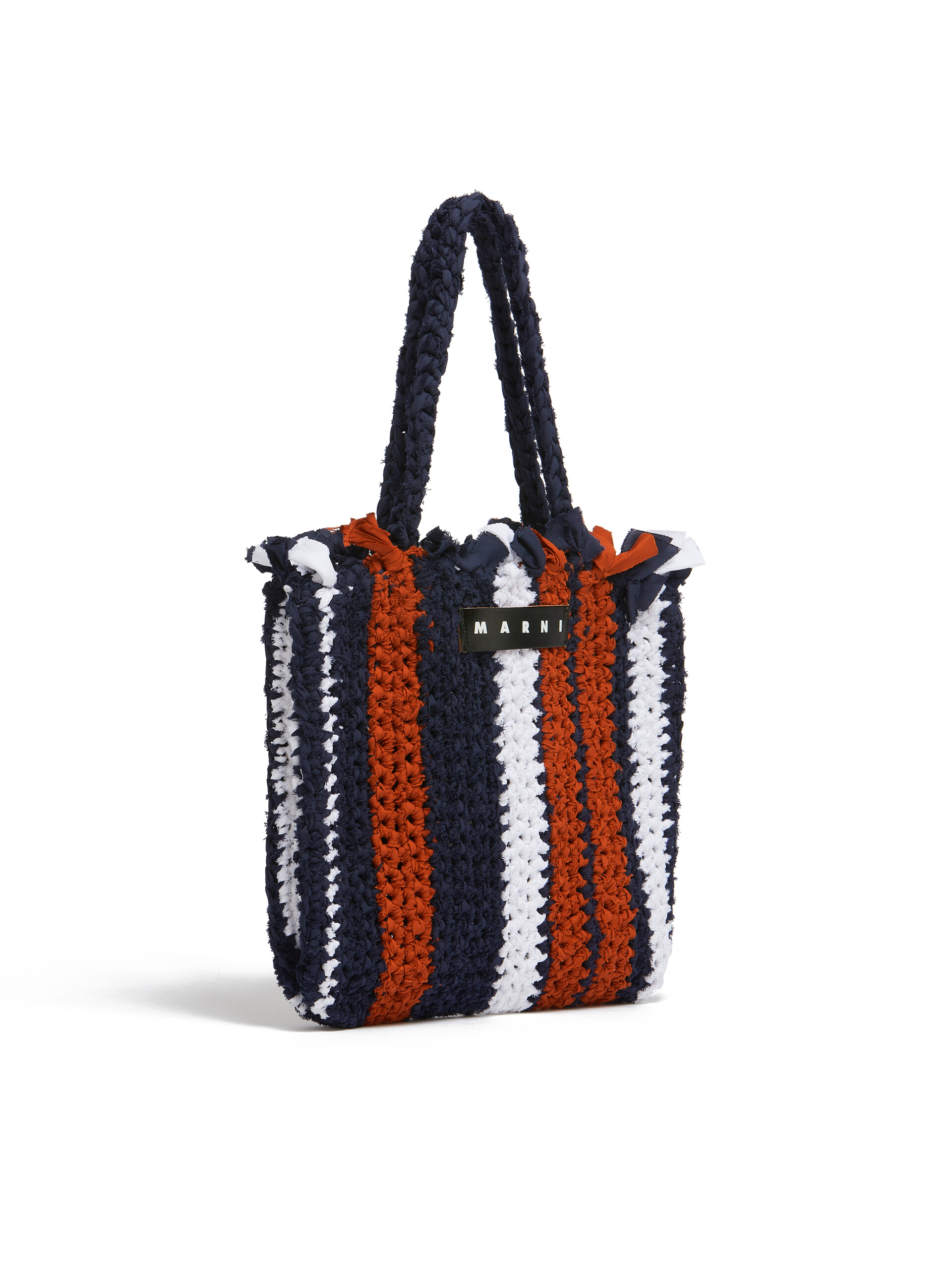 MARNI MARKET JERSEY Tasche aus Baumwolle in Rosa und Blau - Shopper - Image 2