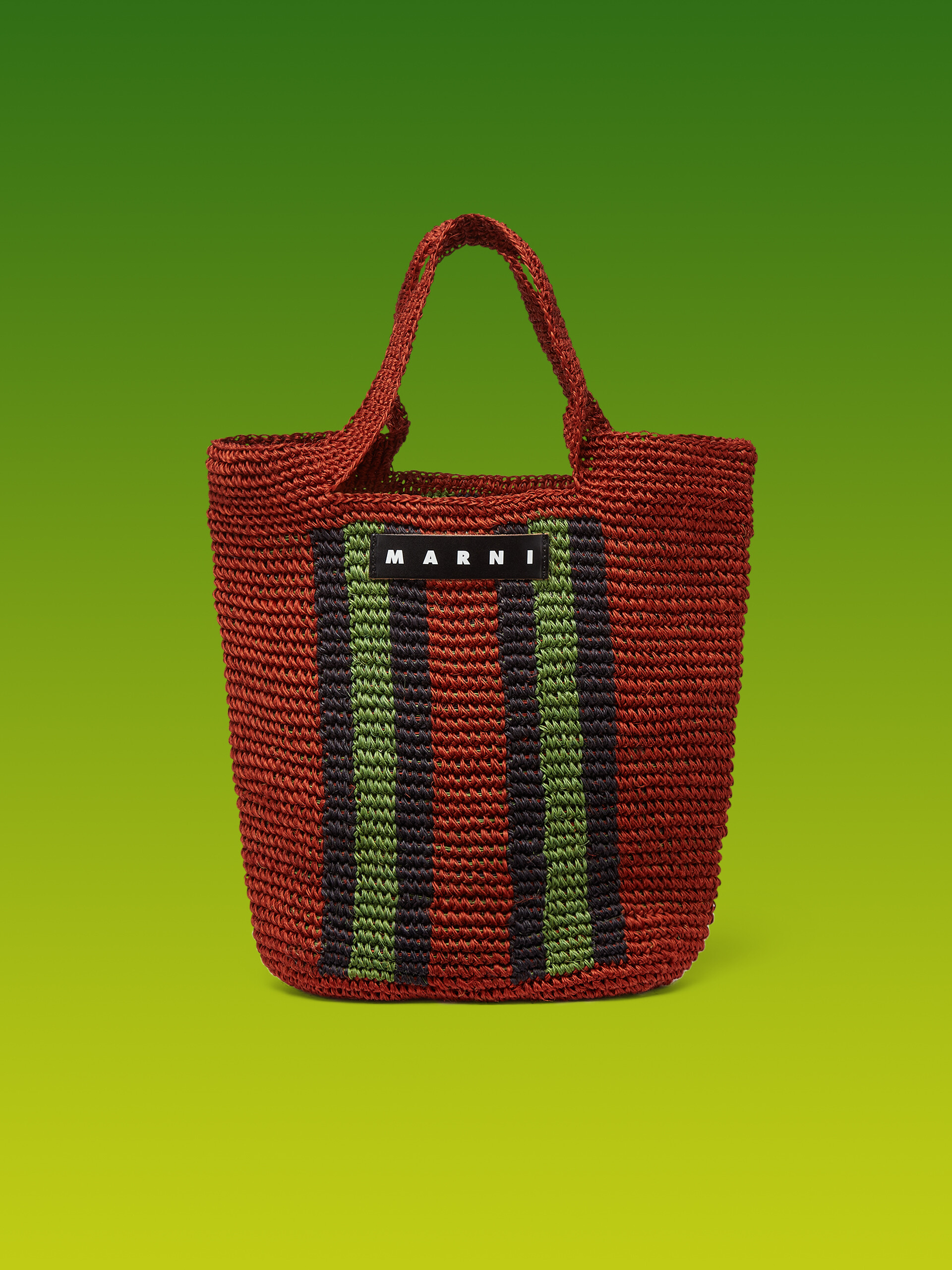 MARNI MARKET FIQUE bag in multicolor burnt brown natural fibre - Bags - Image 1