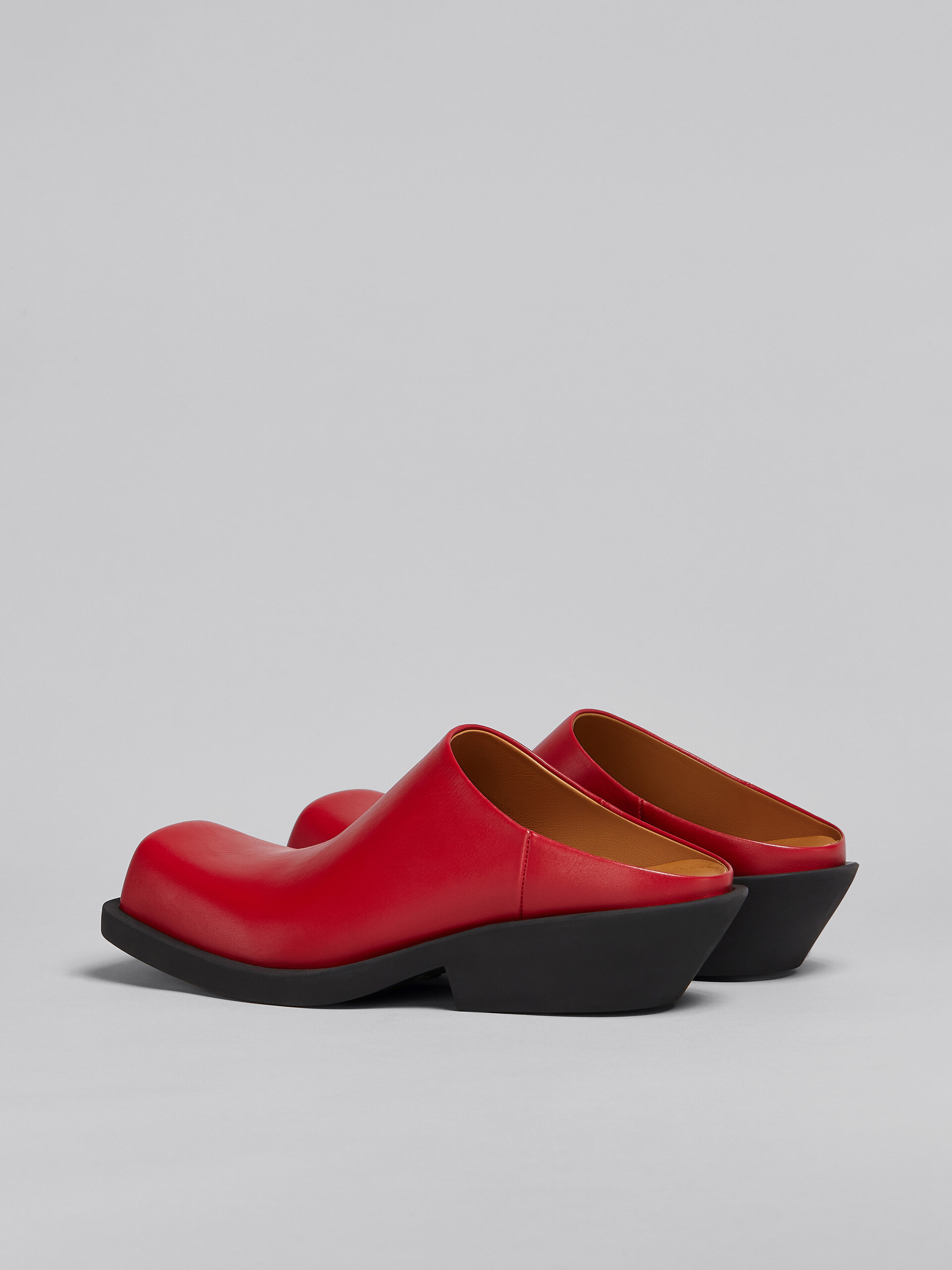 Red leather sabot - Clogs - Image 3