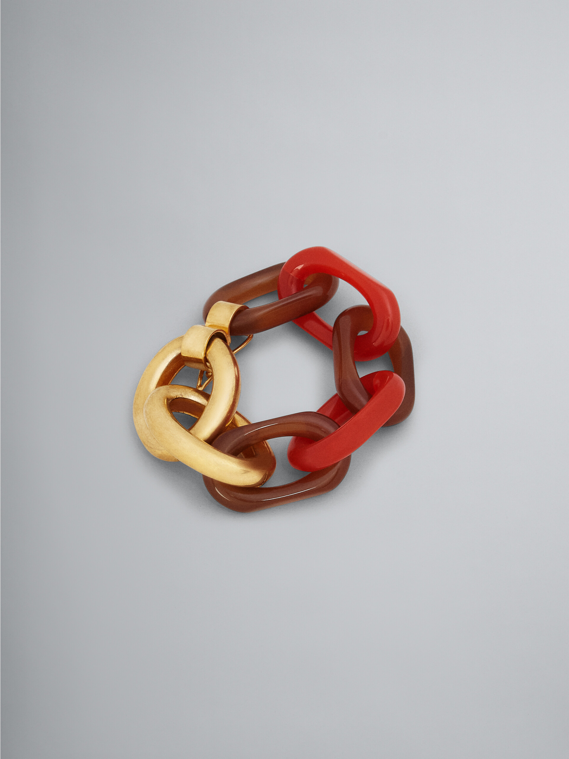 VERTIGO bracelet in orange resin and metal - Bracelets - Image 1