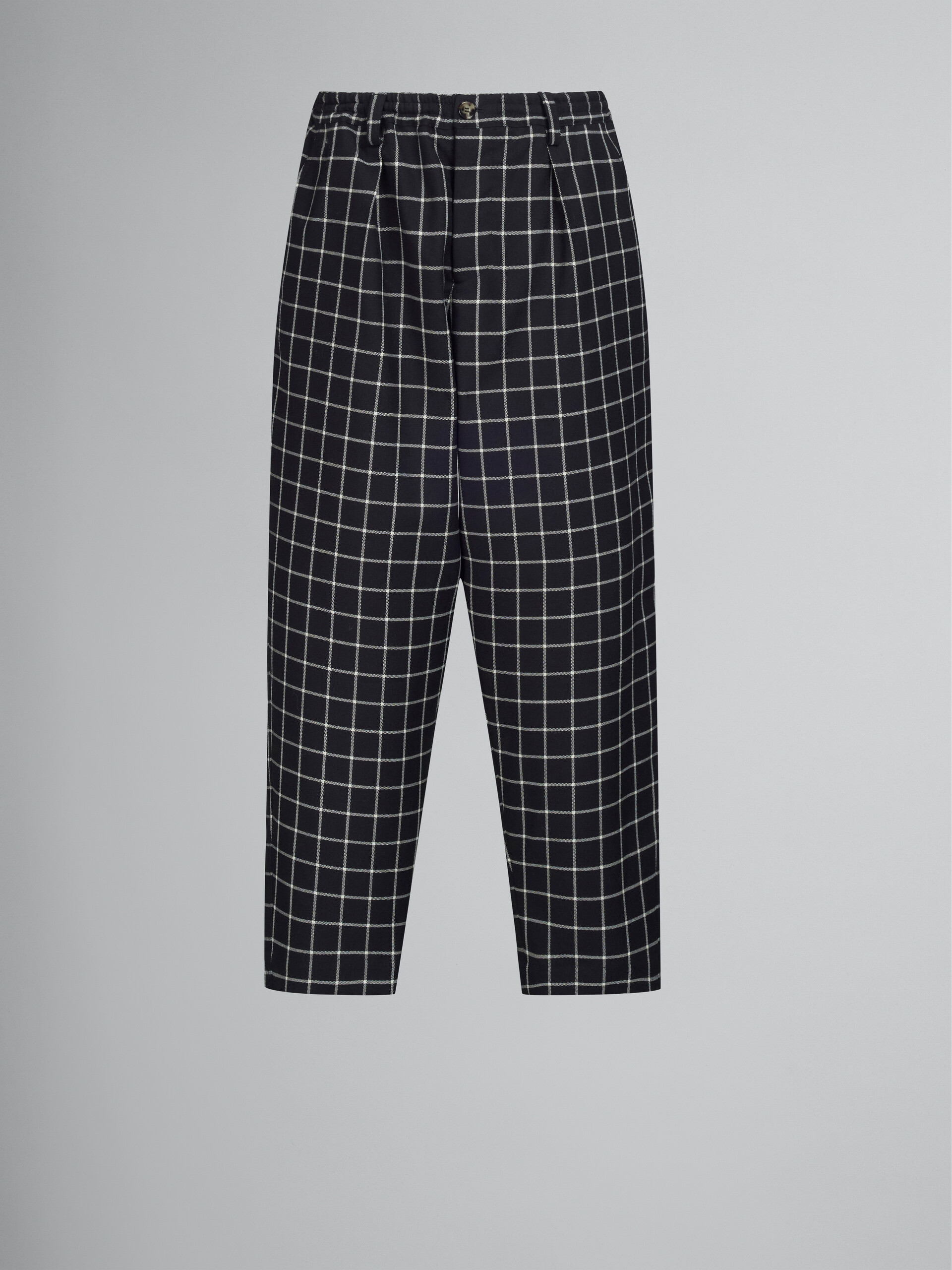 Black checked wool trousers - Pants - Image 1