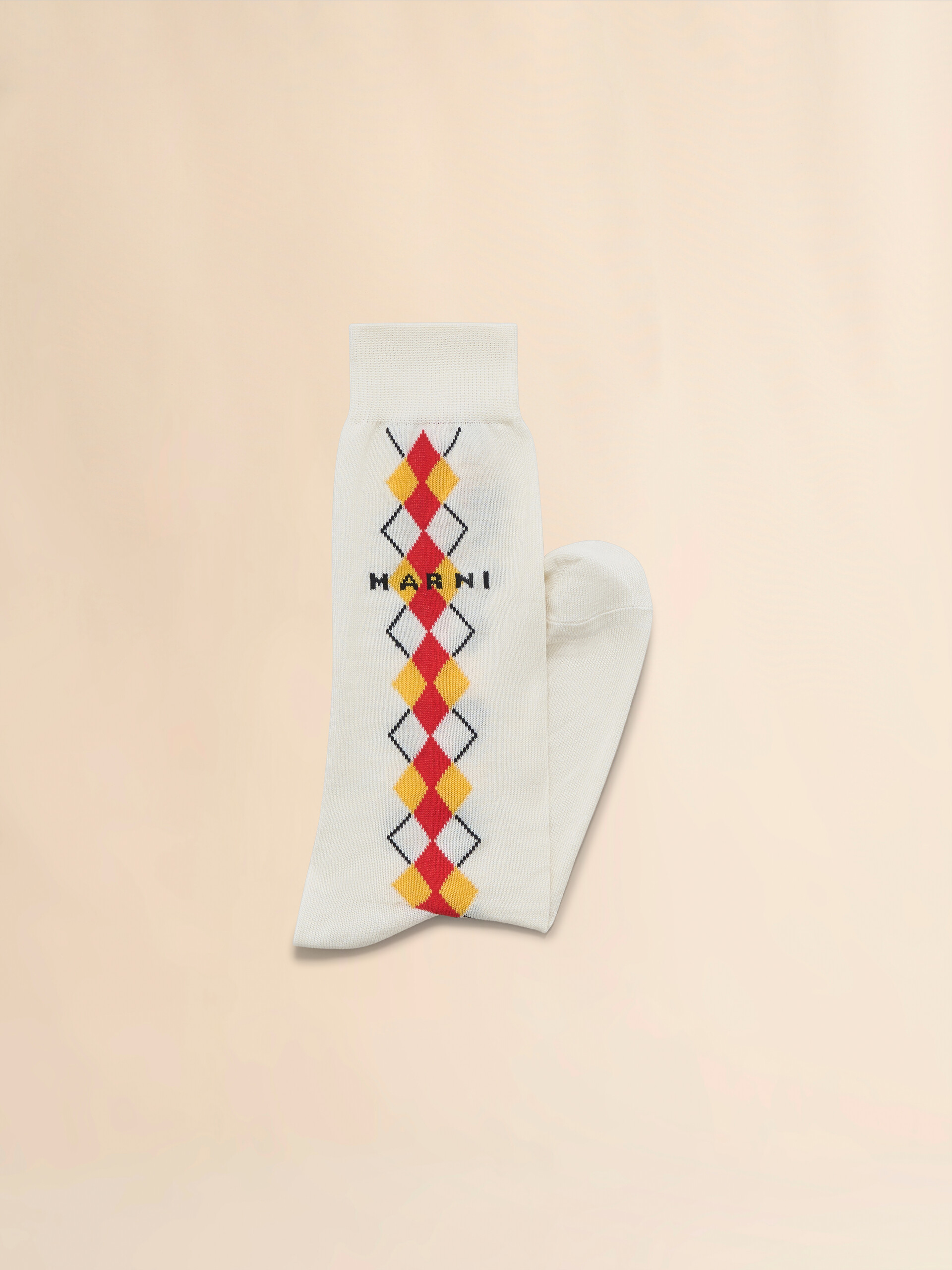 Grey socks with blue Argyle detail - Socks - Image 2