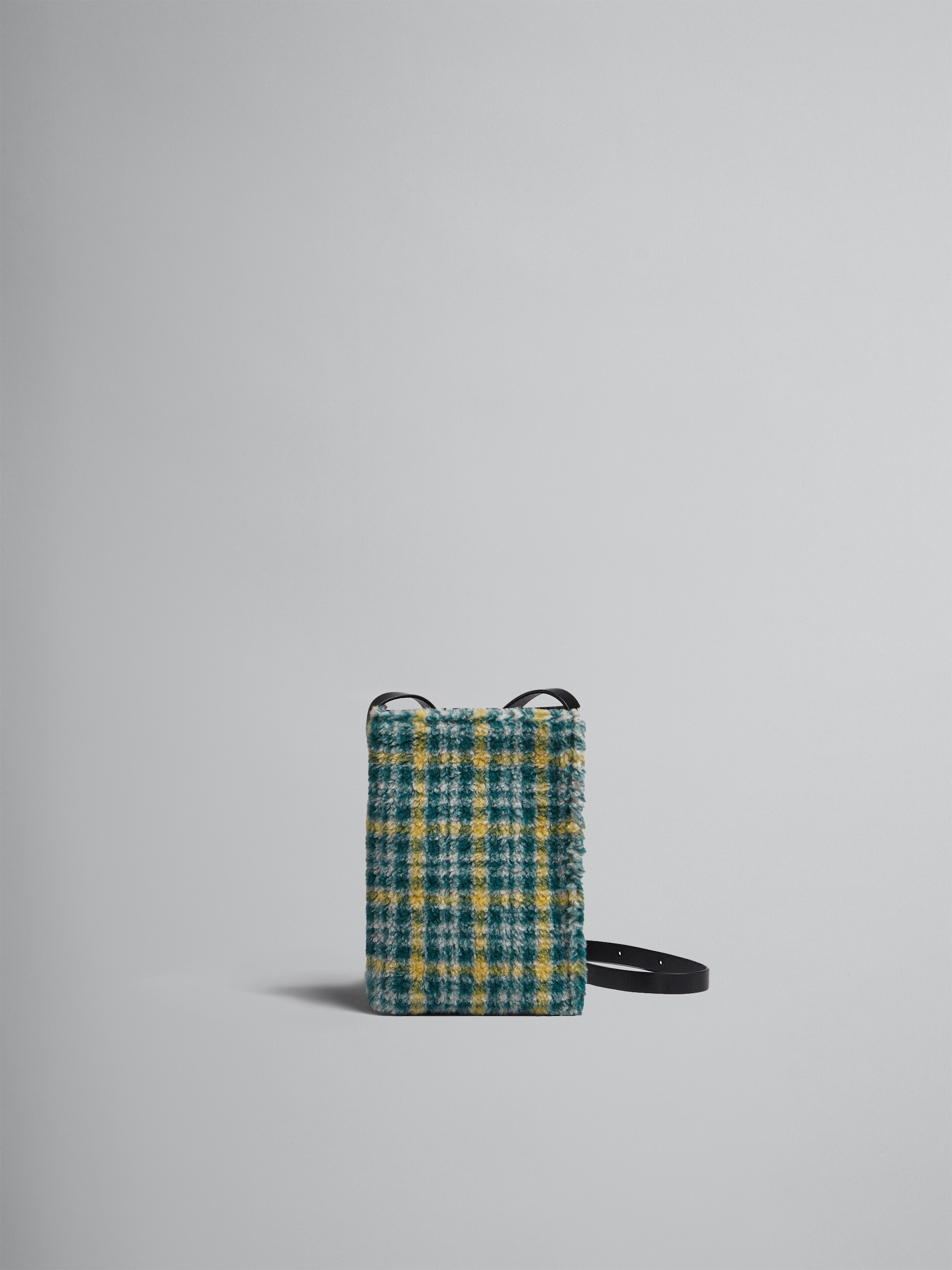 MUSEO SOFT bag piccola in tessuto check verde - Borse a spalla - Image 1