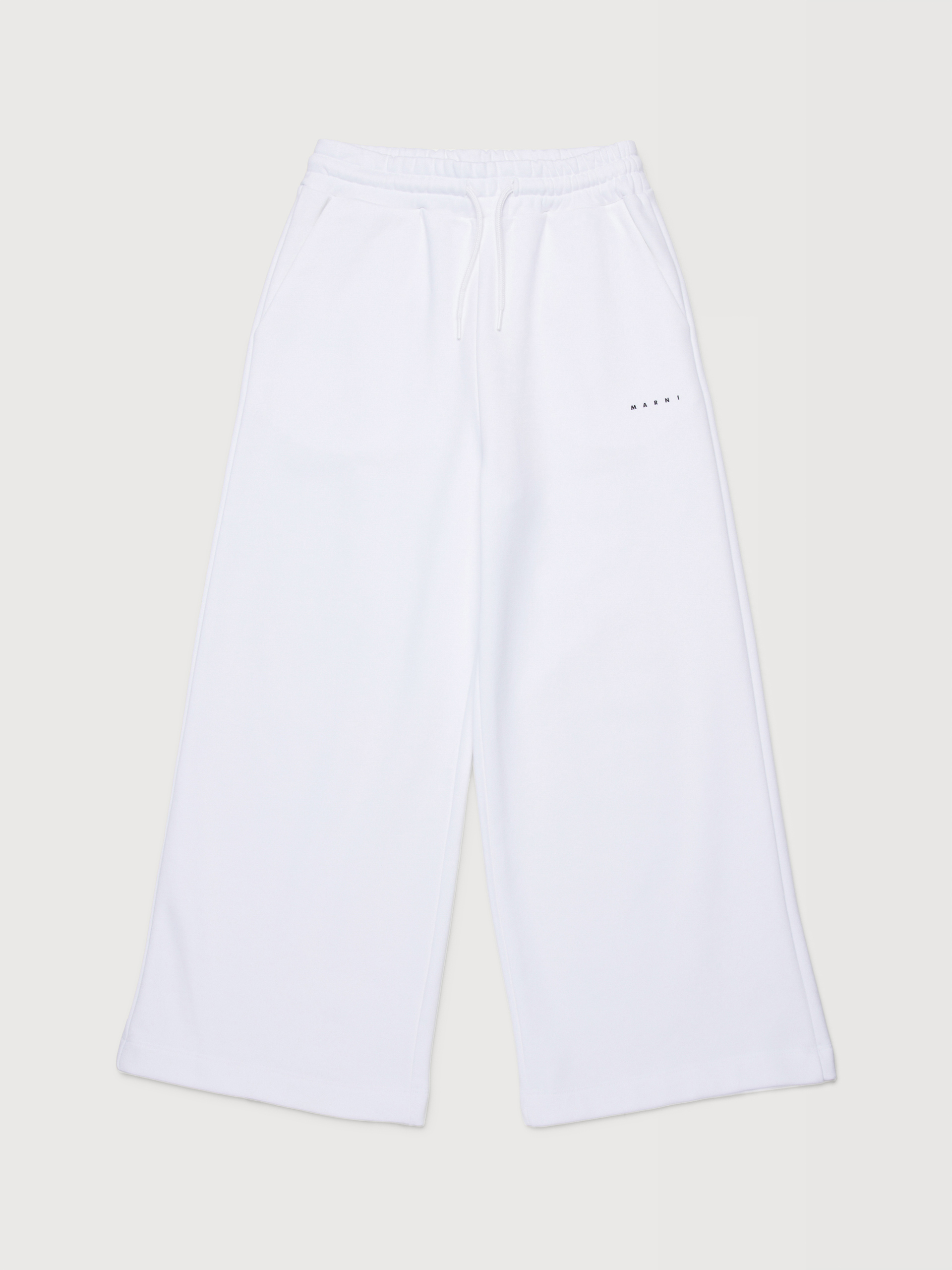 White cotton sweatpants with micro Marni print - Pants - Image 1