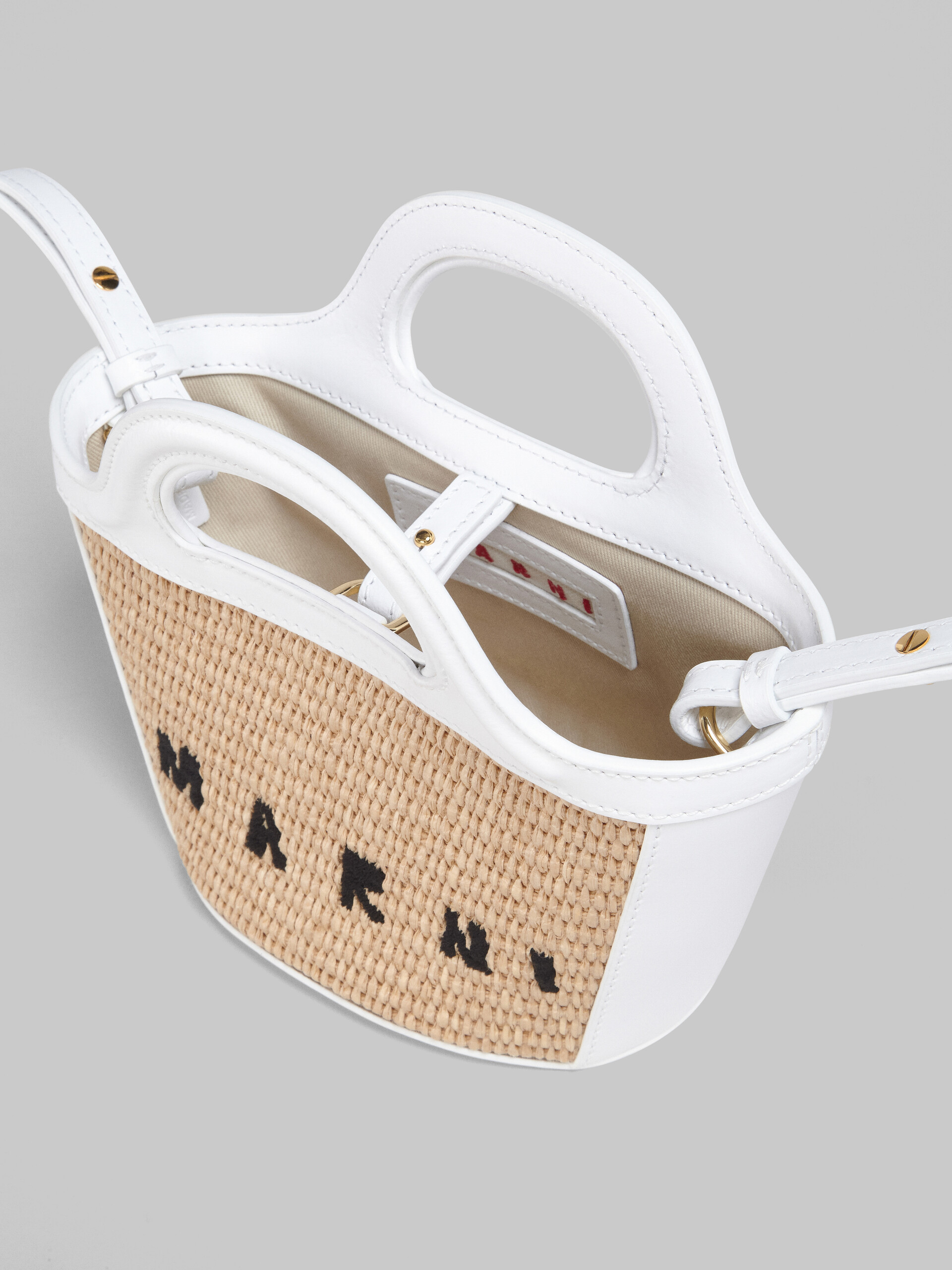 Tropicalia Micro Bag in white leather and raffia - Handbag - Image 4