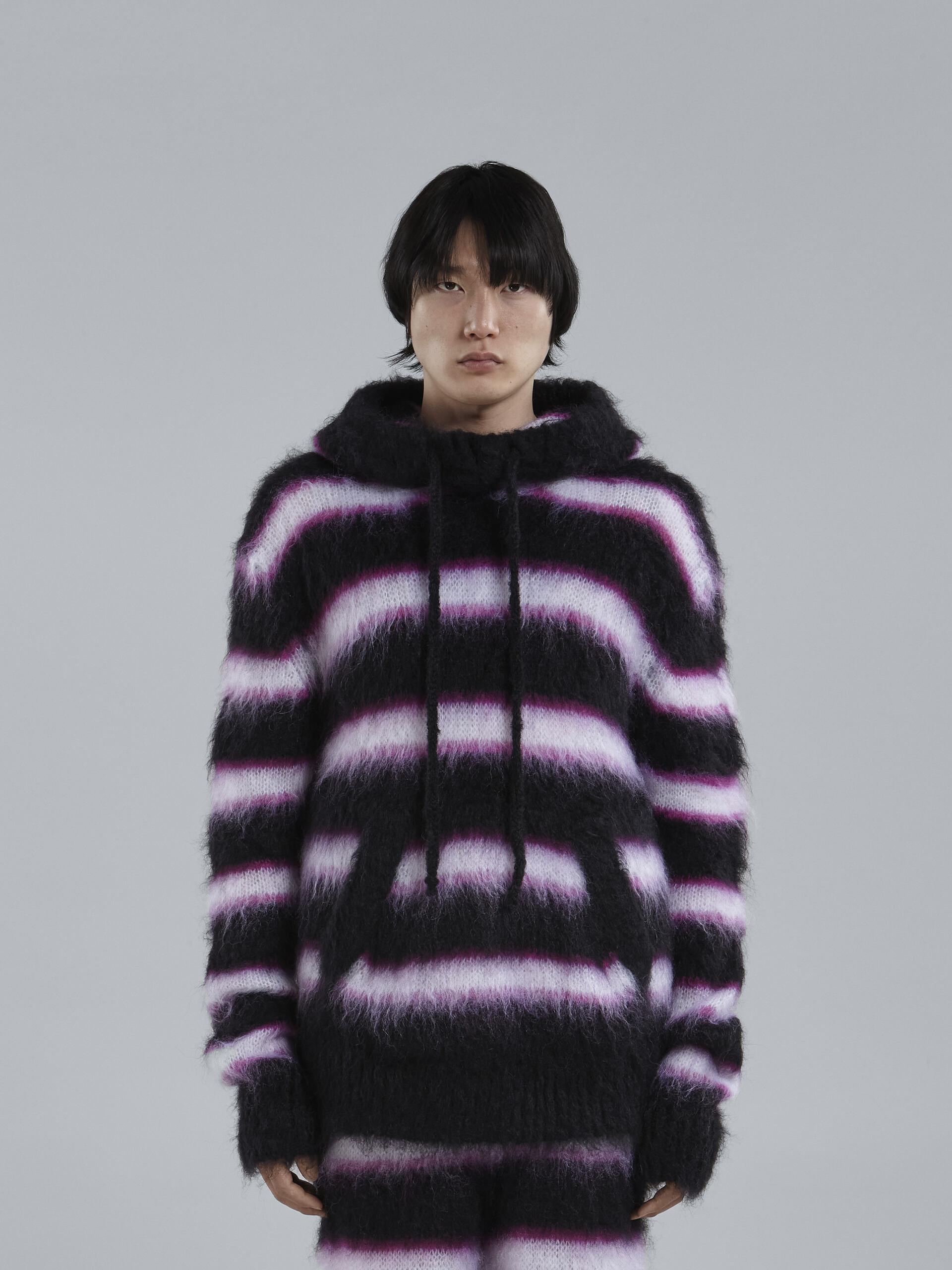 Striped mohair and wool crewneck sweater - Pullovers - Image 2