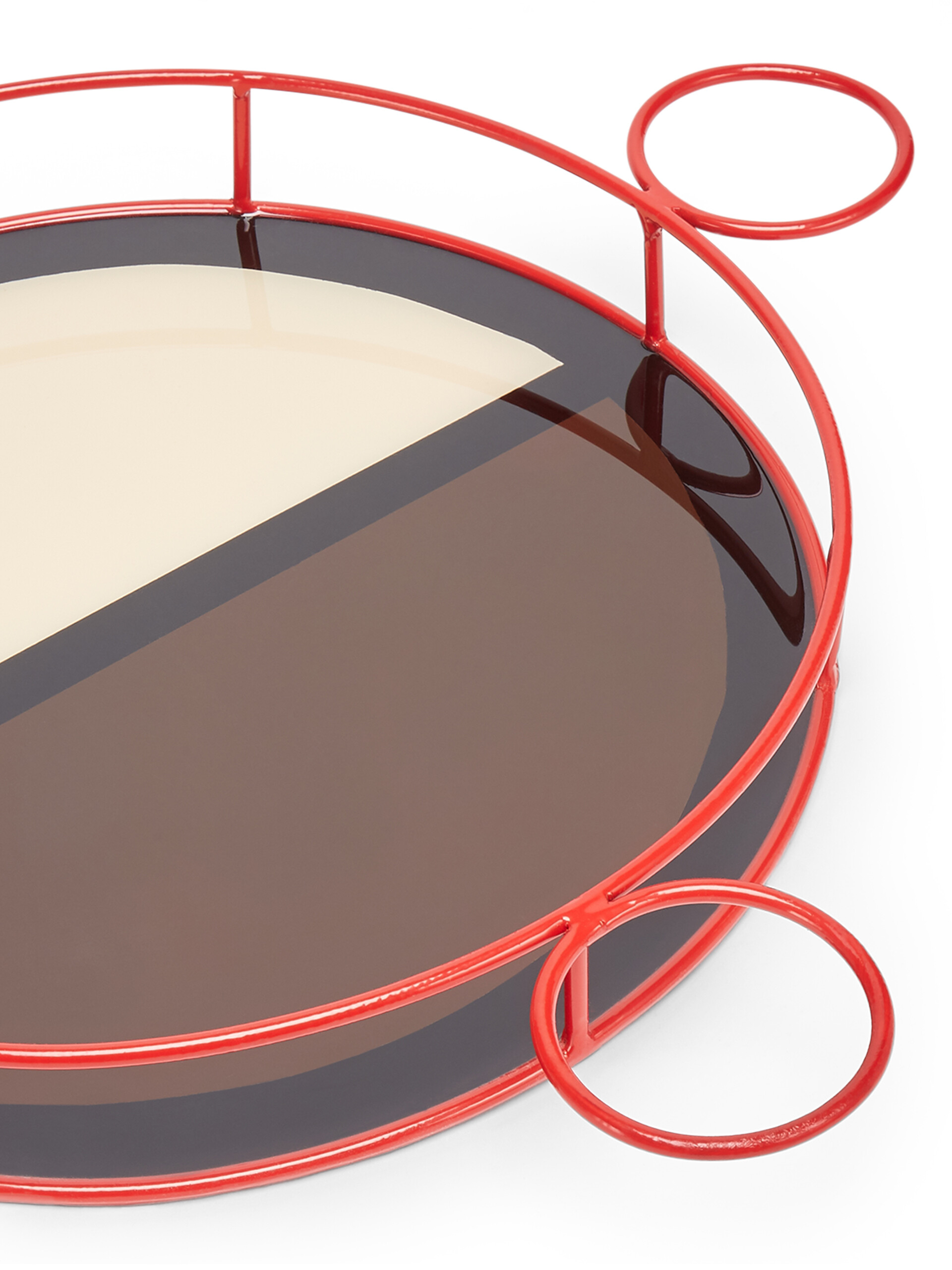 MARNI MARKET round tray in iron and beige, brown and black resin - Accessories - Image 3