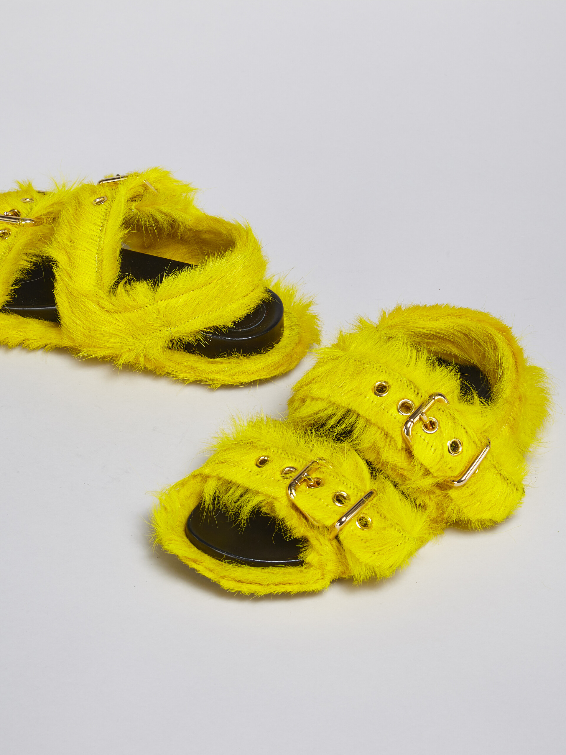 Yellow Fussbett in long calf hair - Sandals - Image 5