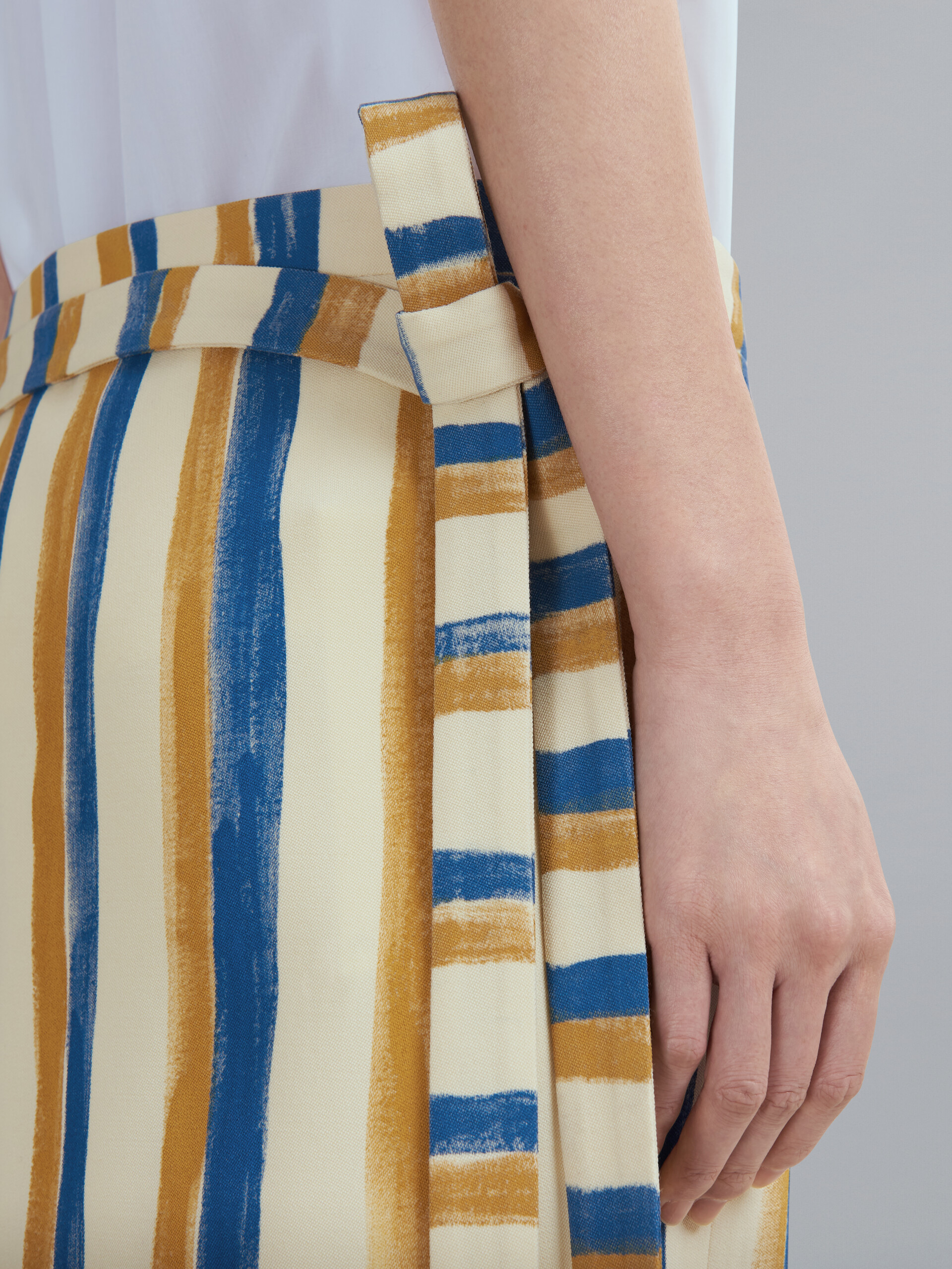 Watercolour Stripe grain de poudre wrap skirt - Skirts - Image 4