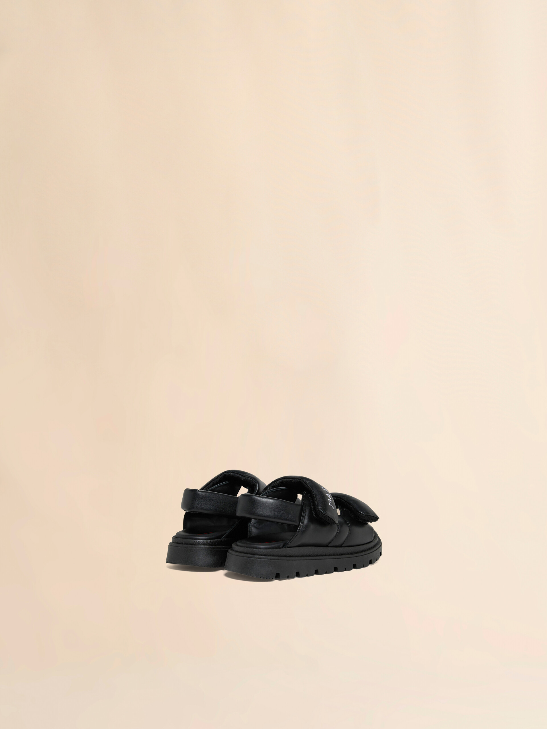 Black padded sandal with Marni Mending logo - Sneakers - Image 3