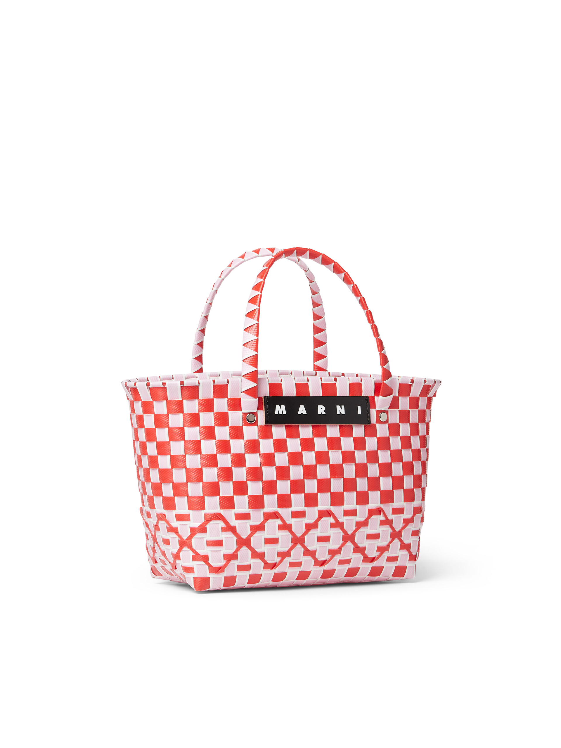 MARNI MARKET BASKET bag in red and pink woven material | Marni
