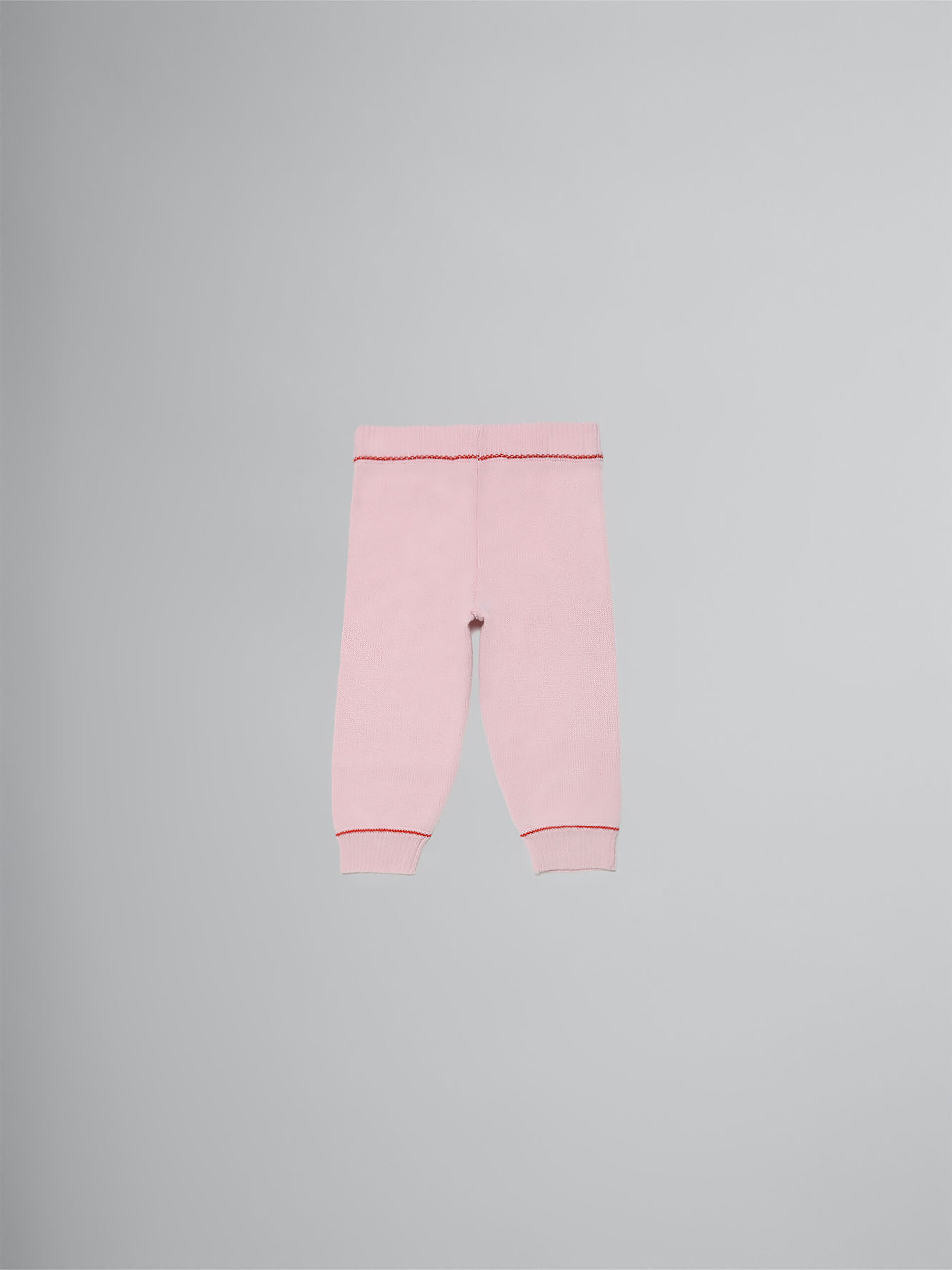 Pink wool and cashmere trousers with logo - Pants - Image 2